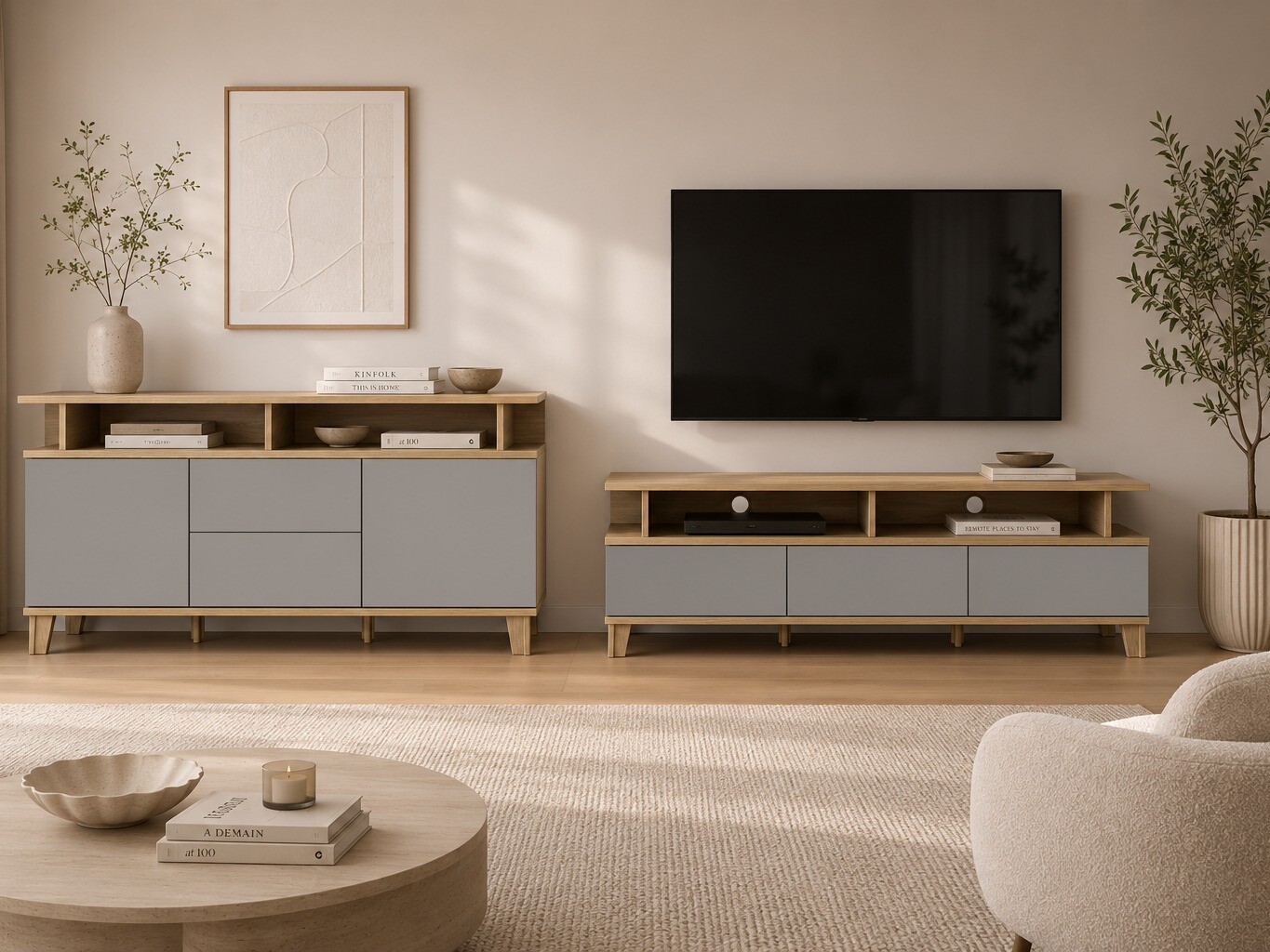 Meuble TV Evarveru 101 (Gris)