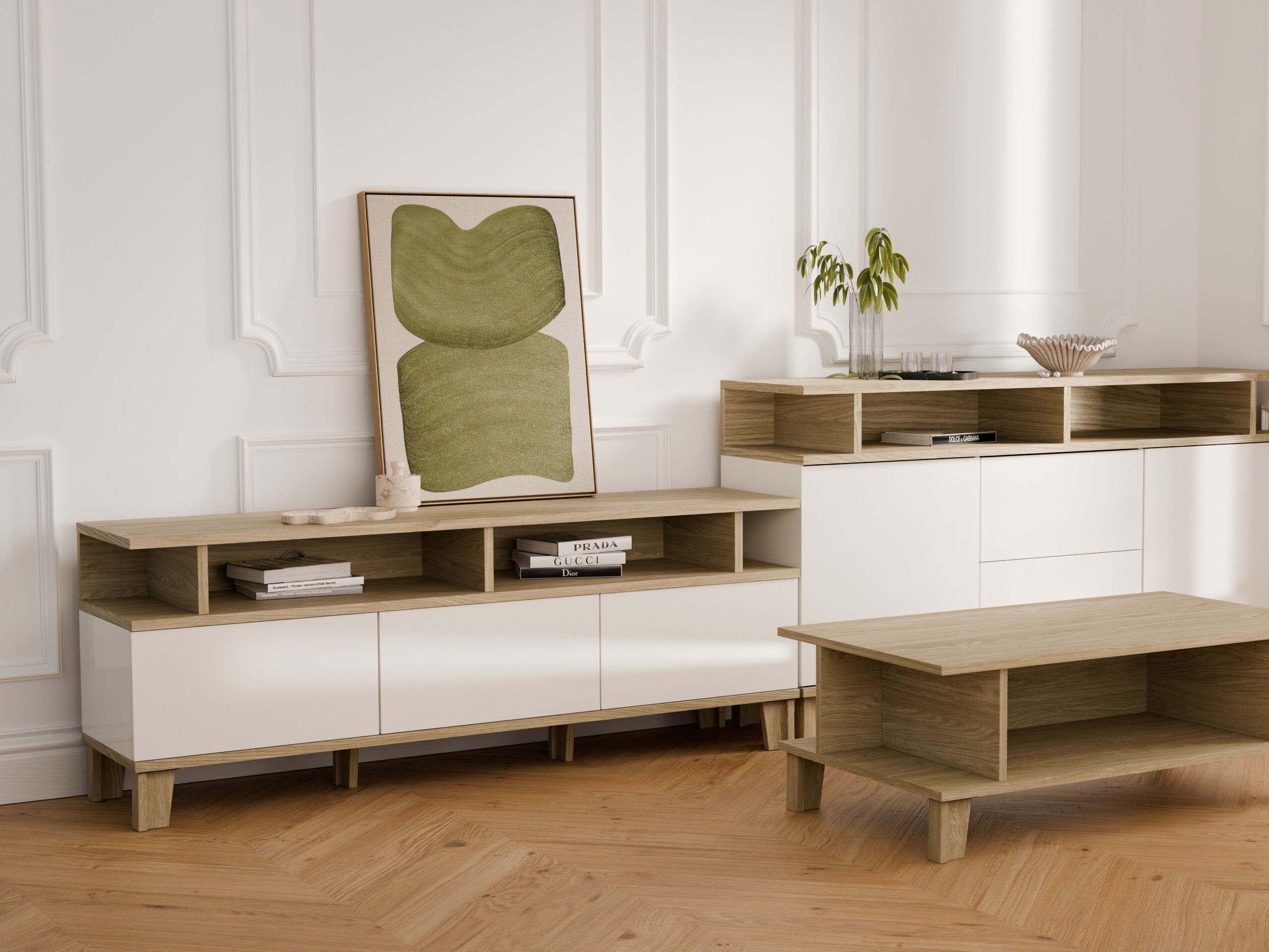 Meuble TV Evarveru 101 (Mat blanc)