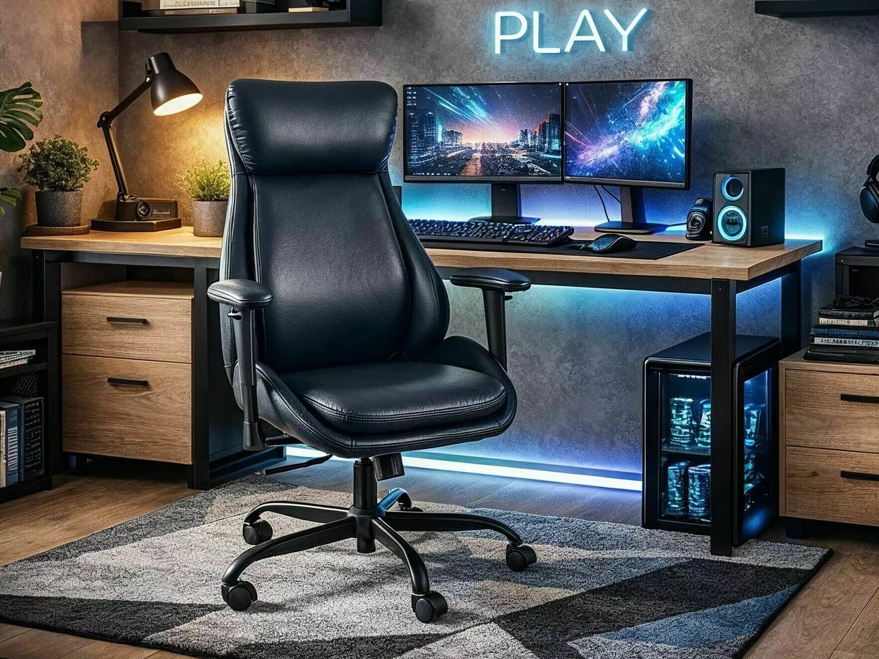 Chaise de bureau Detroit 1034 (Bleu)