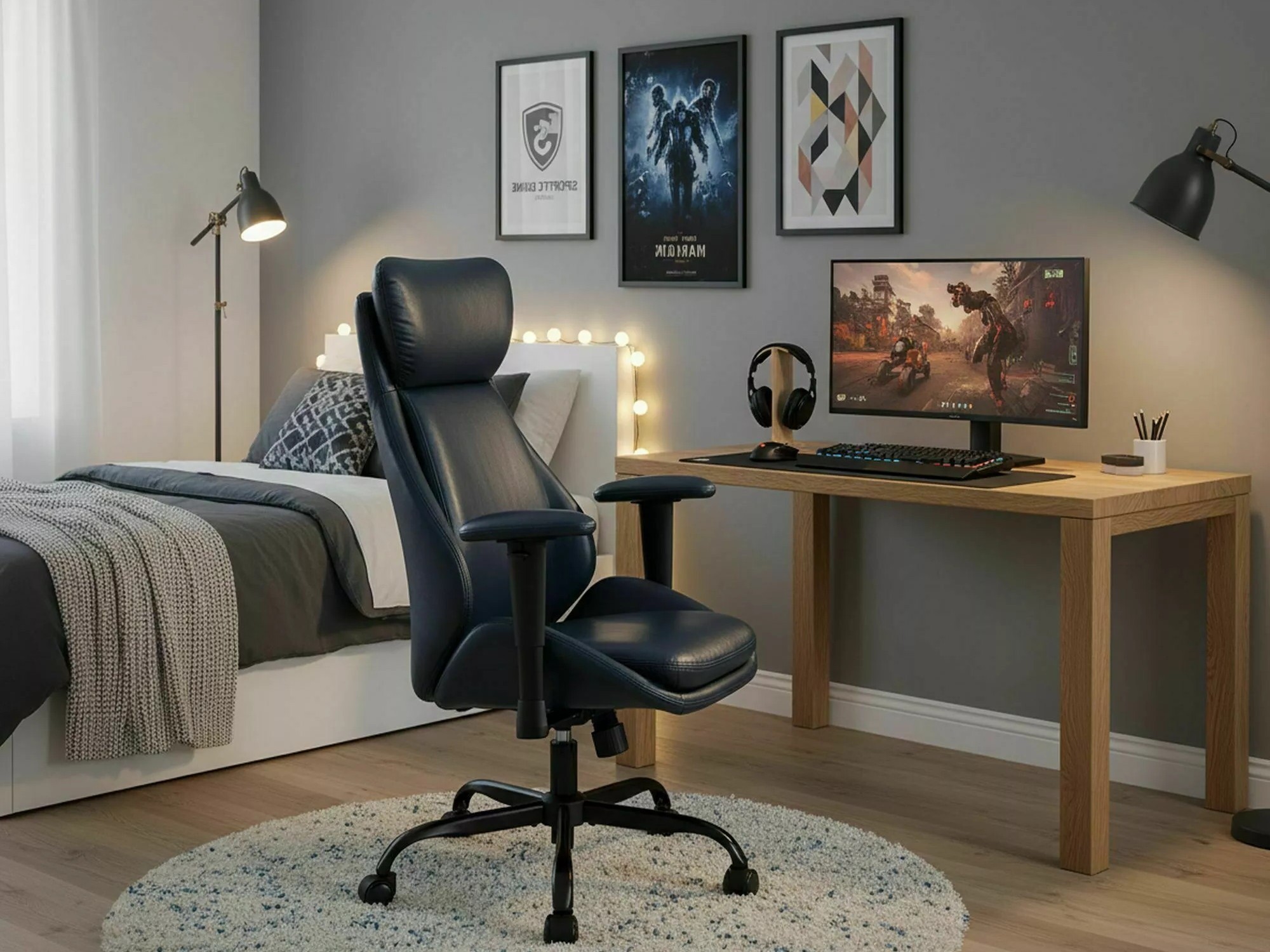 Chaise de bureau Detroit 1034 (Noir)