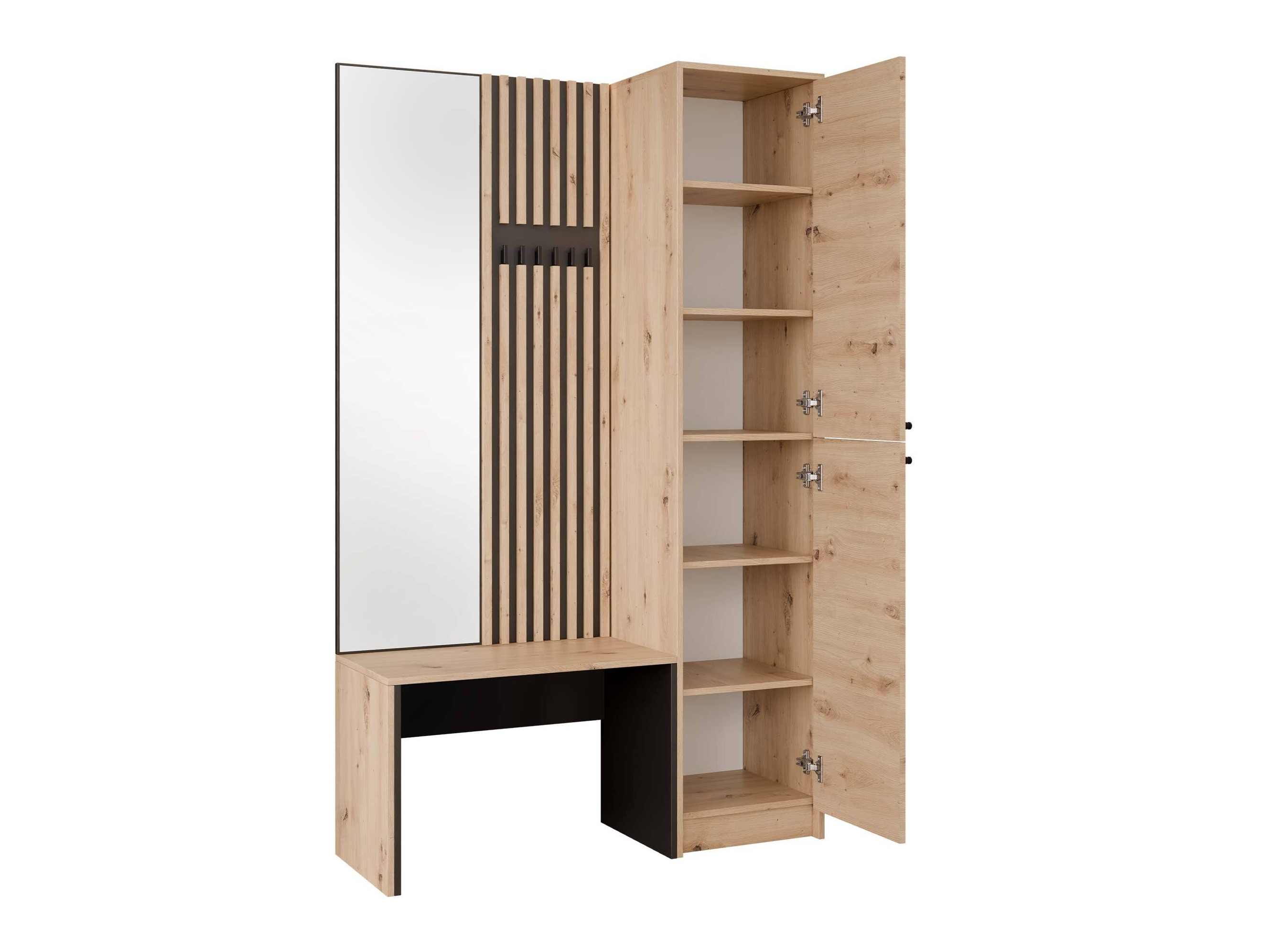Meuble d'entrée Comfivo Nomas (Chêne Artisan + Noir)