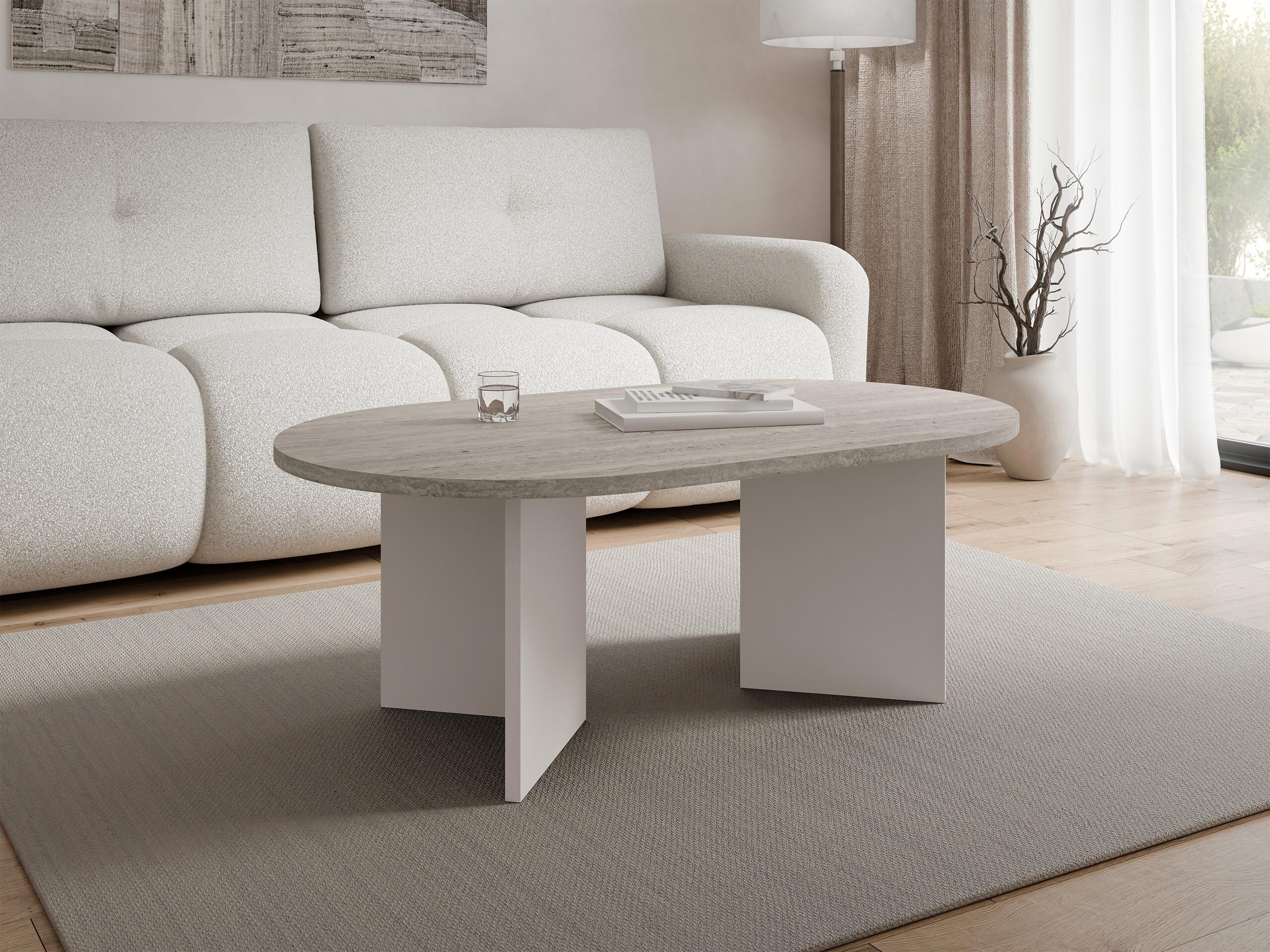 Table basse Comfivo Fungus (Clair Travertine + Beige)