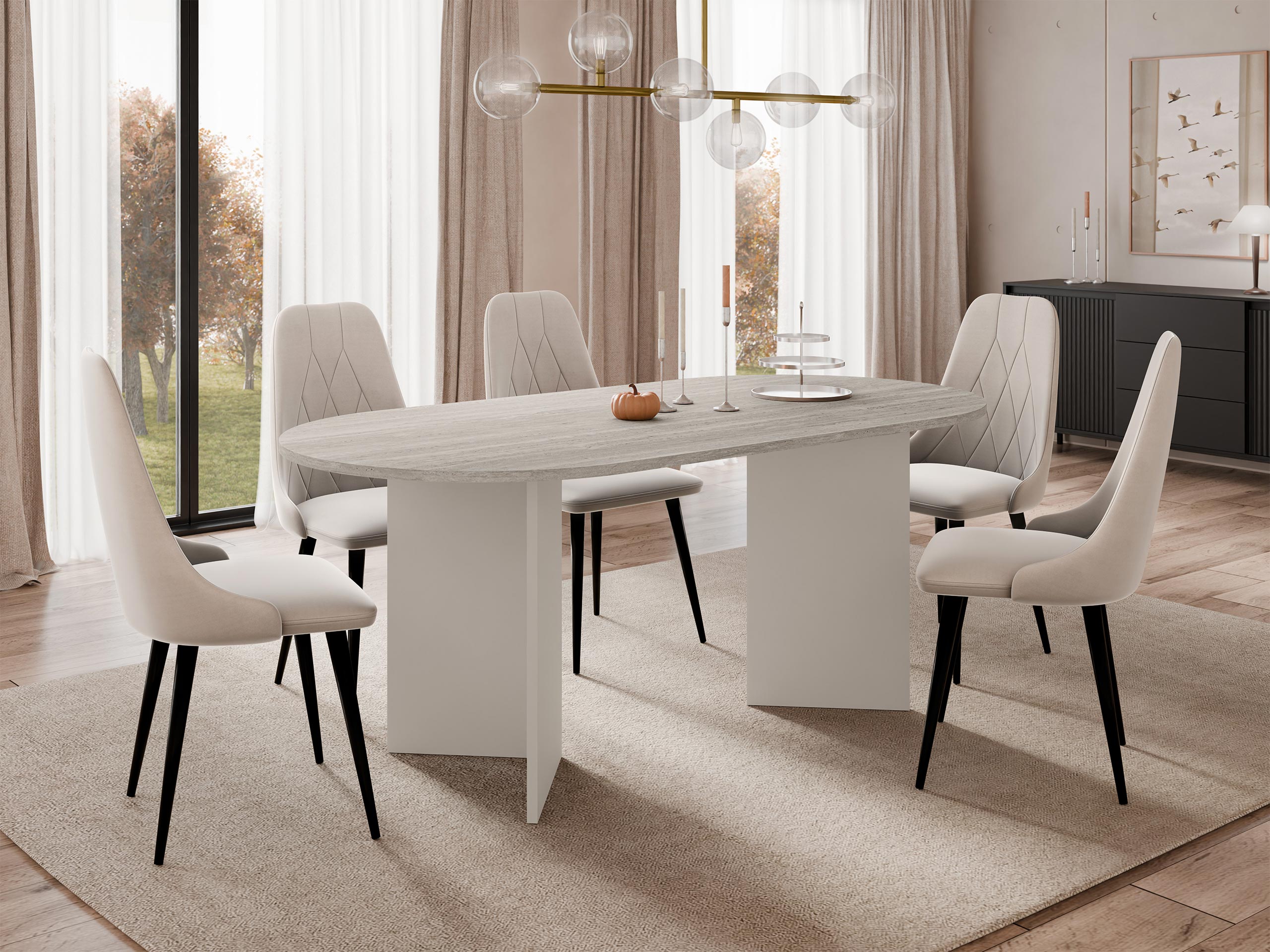 Table Comfivo Fungus (Clair Travertine + Beige)