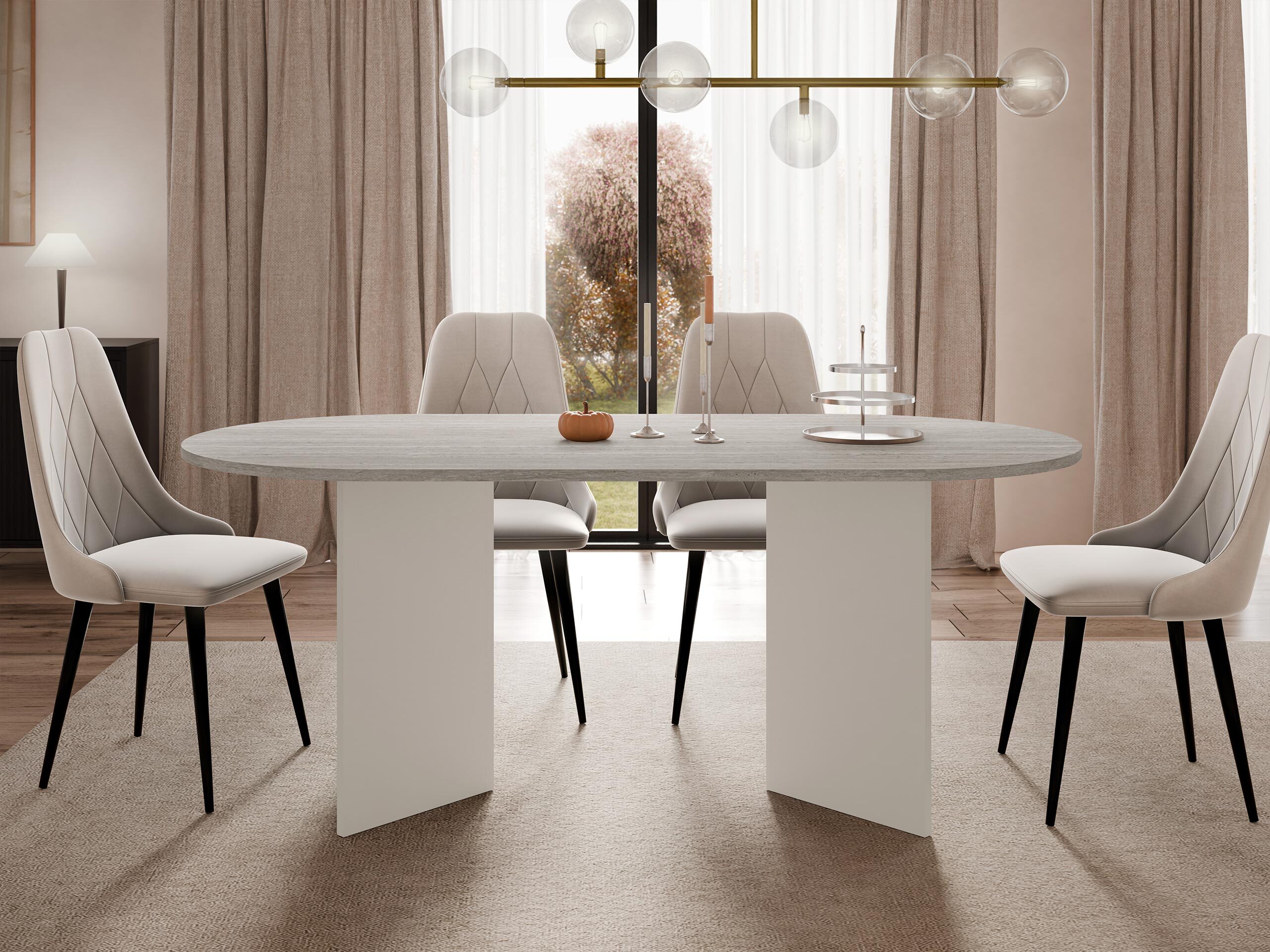 Table Comfivo Fungus (Clair Travertine + Beige)