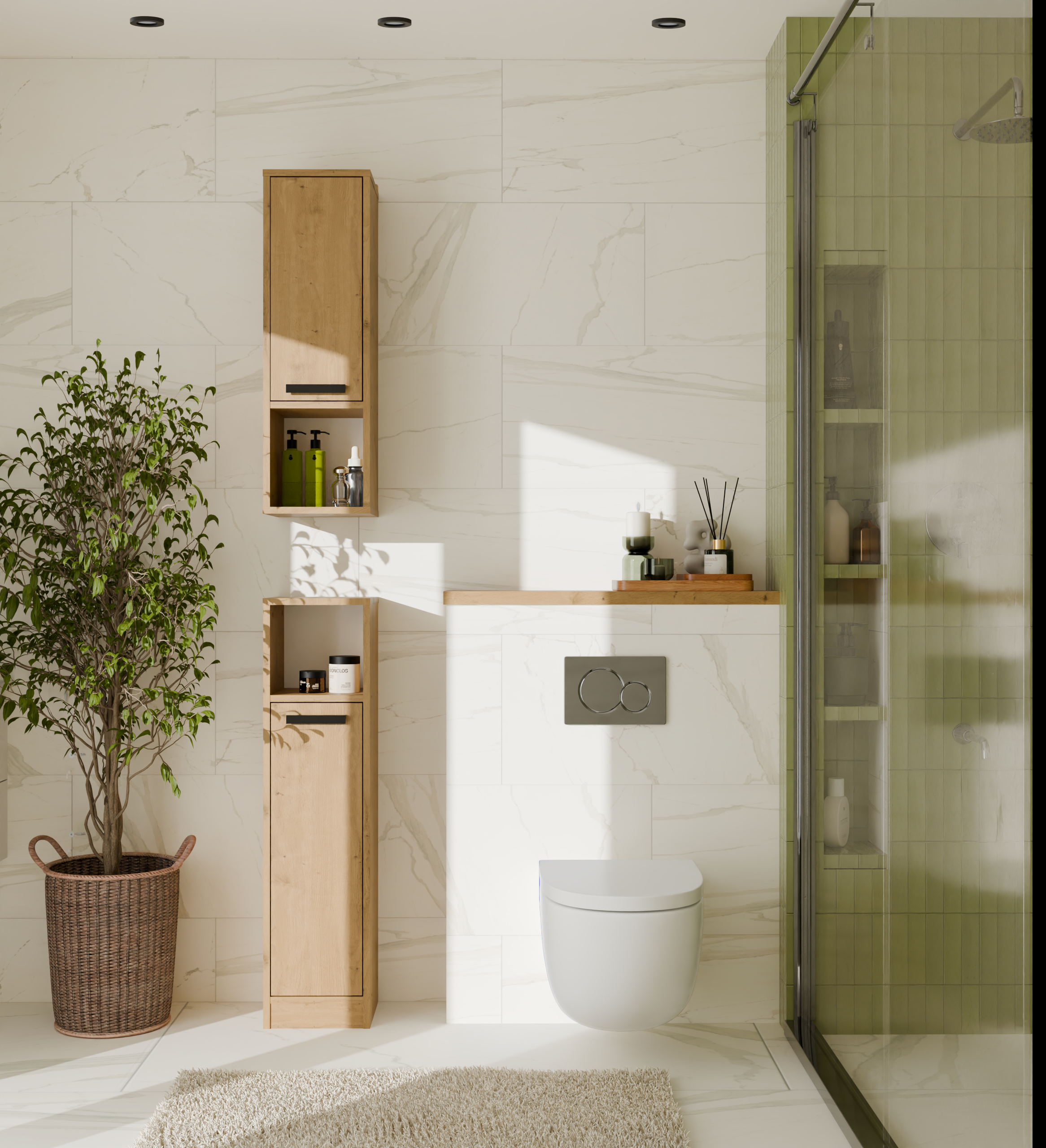 Armoire de salle de bain murale Mandeville 382 (Chêne Artisan)