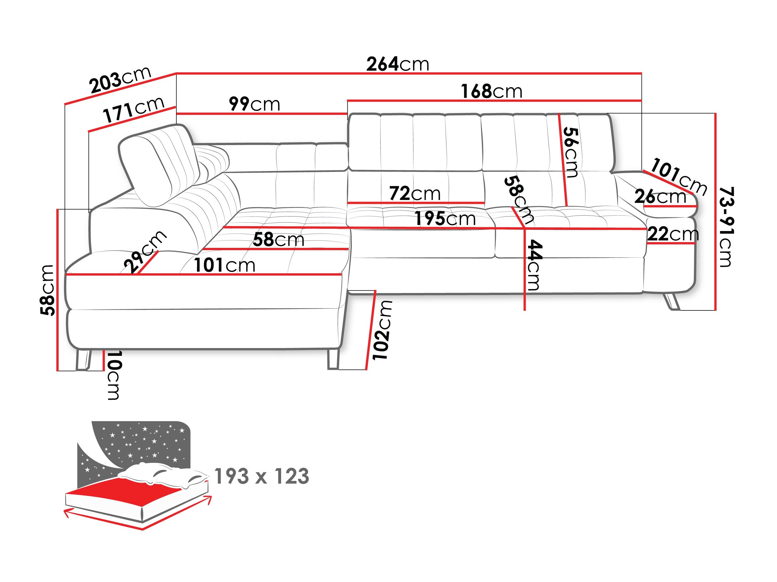 Canapé d'angle Comfivo Agnus (Kronos 29)