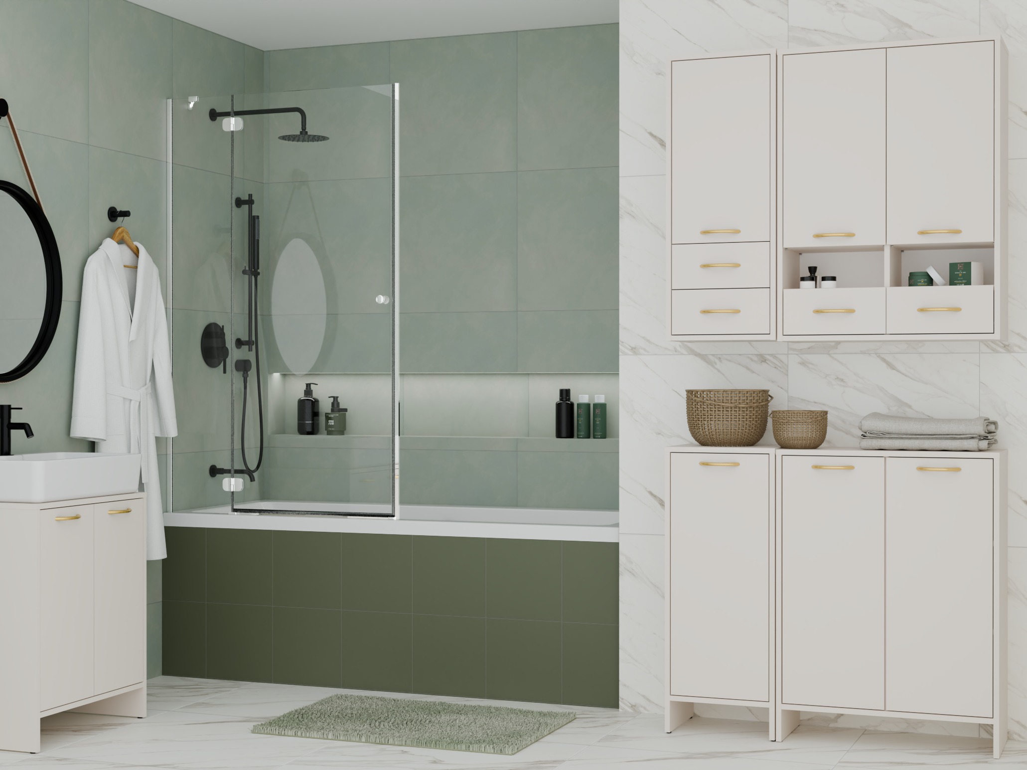Armoire de bain à poser Servou 110 (Cachemire)