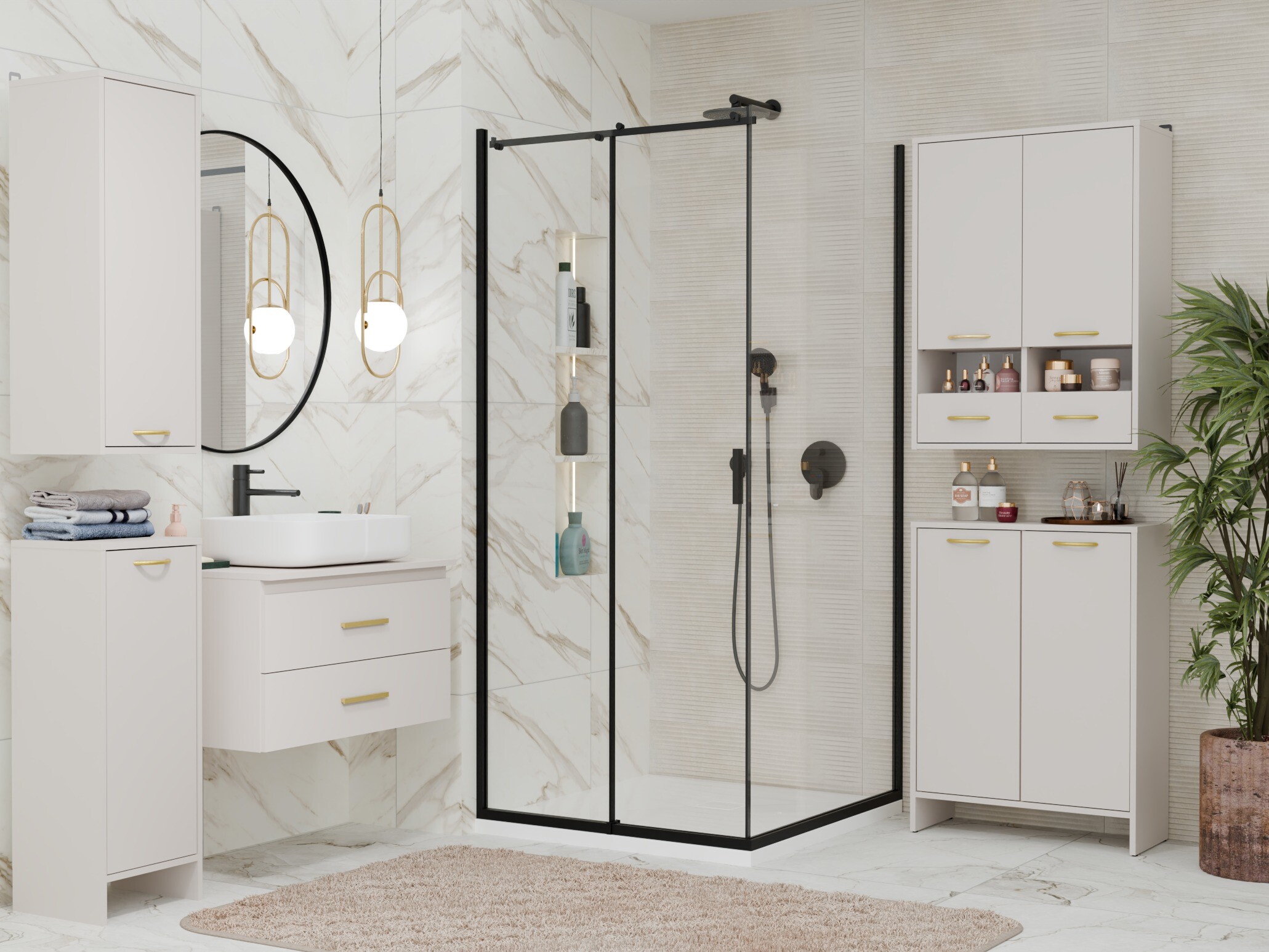 Armoire de bain à poser Servou 112 (Cachemire)