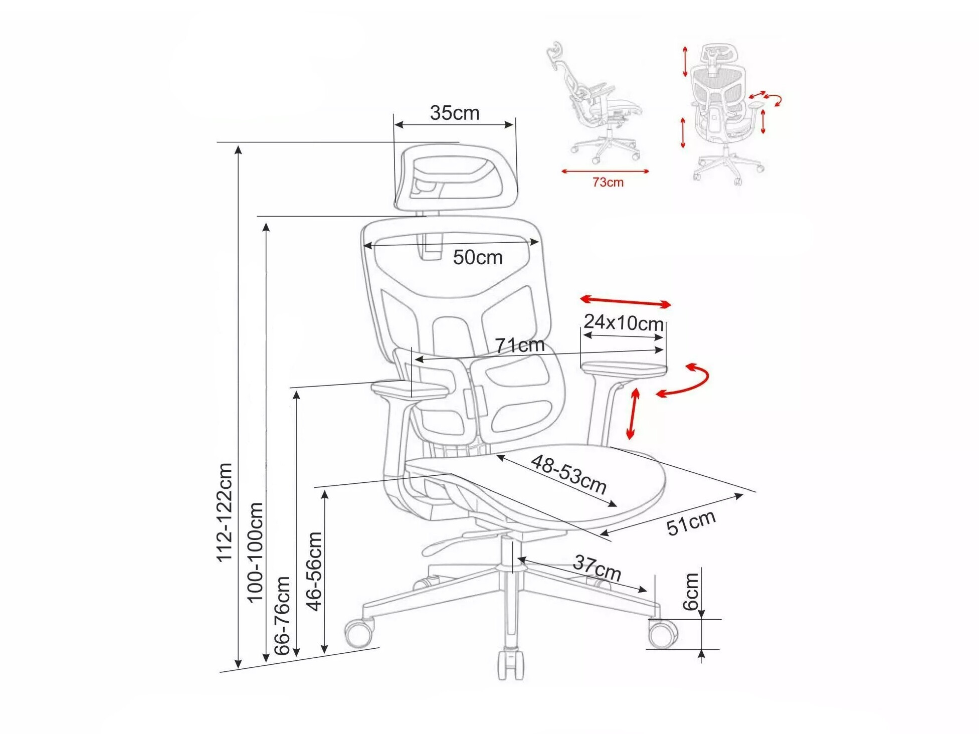 Chaise de bureau Detroit 1038 (Gris)