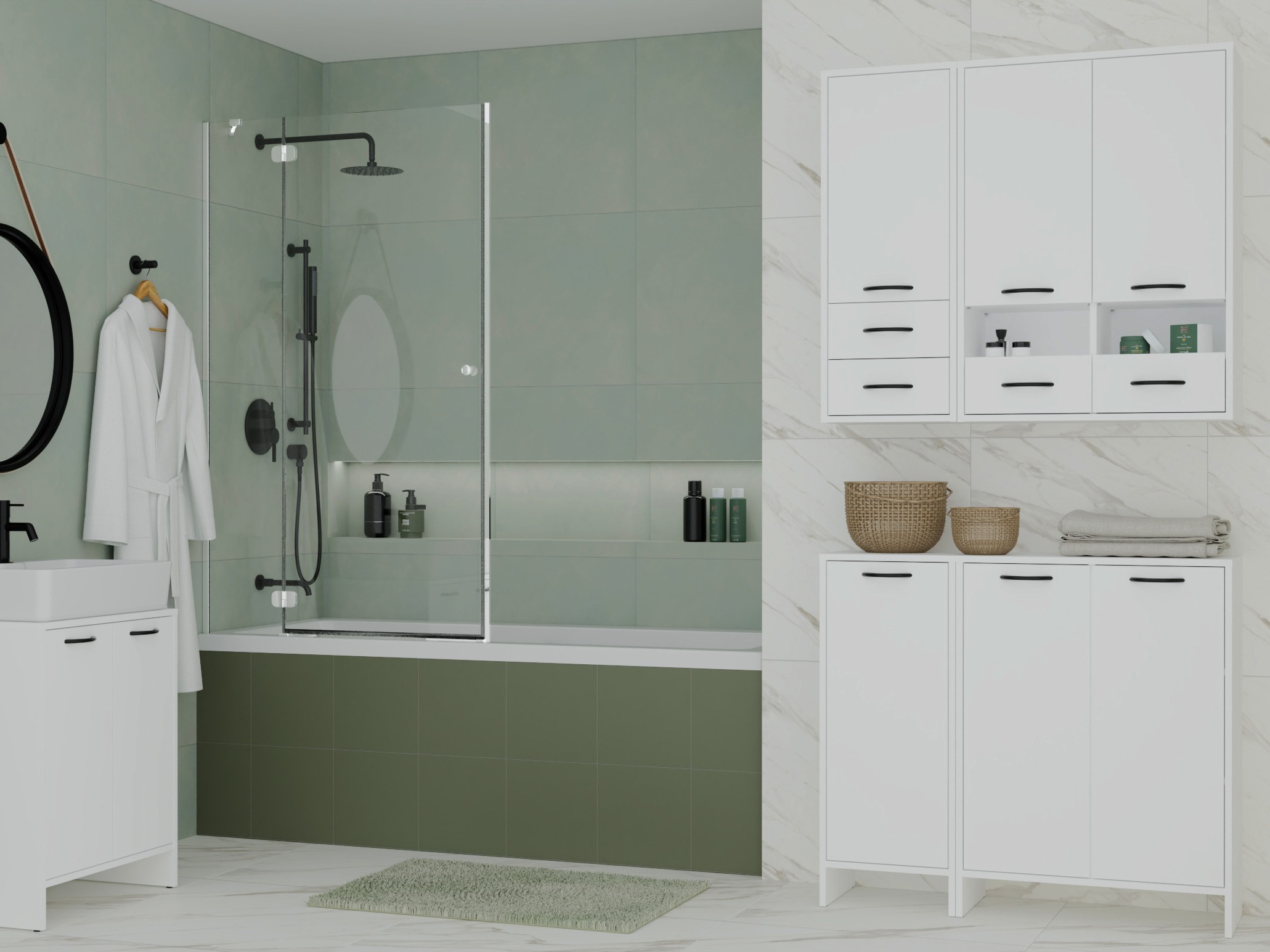 Armoire de bain à poser Servou 110 (Blanc)