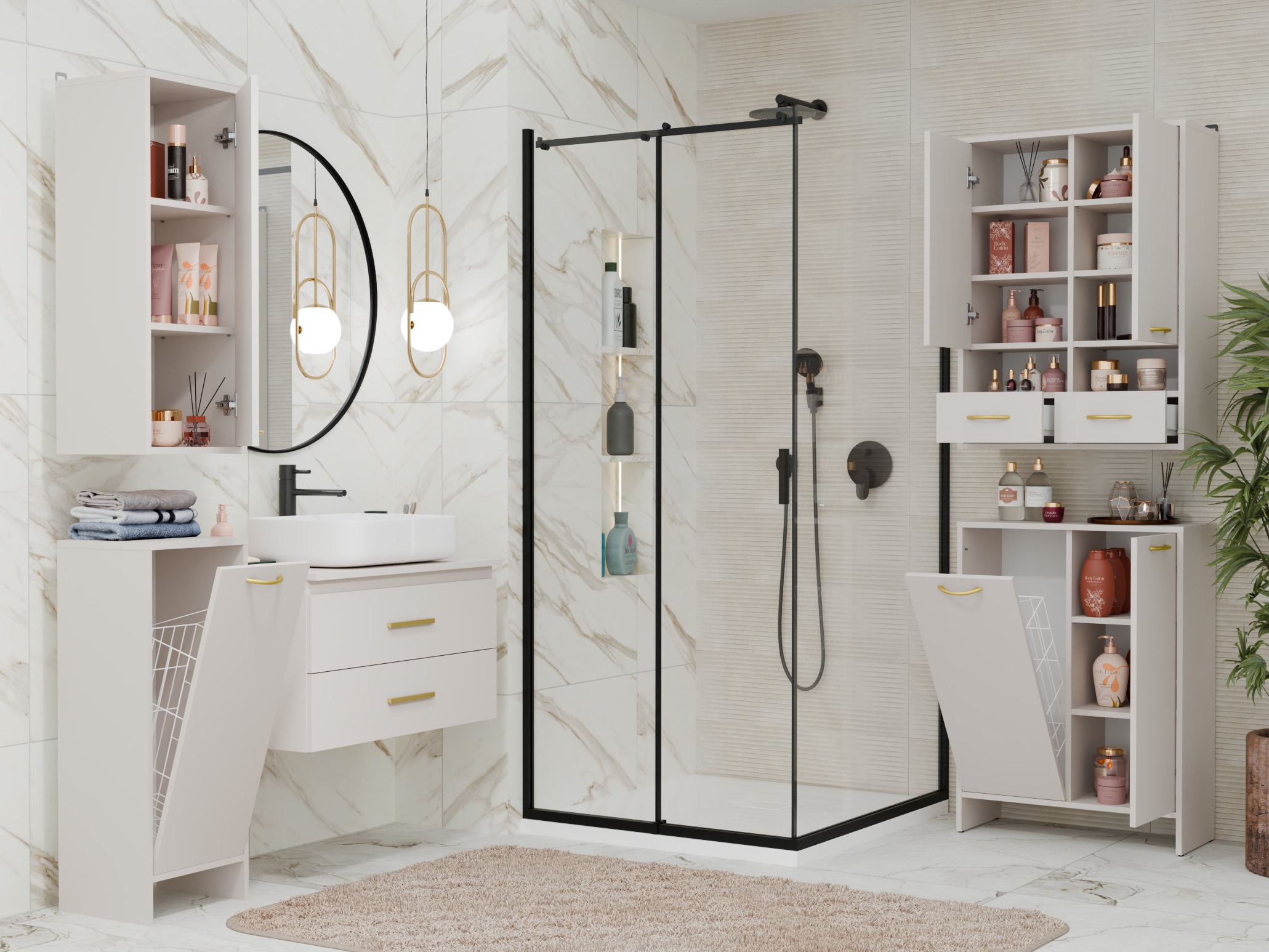 Armoire de bain à poser Servou 111 (Cachemire)