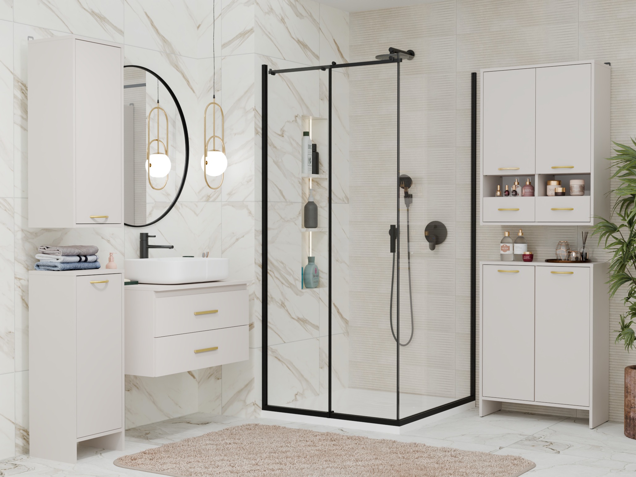 Armoire de bain à poser Servou 111 (Cachemire)