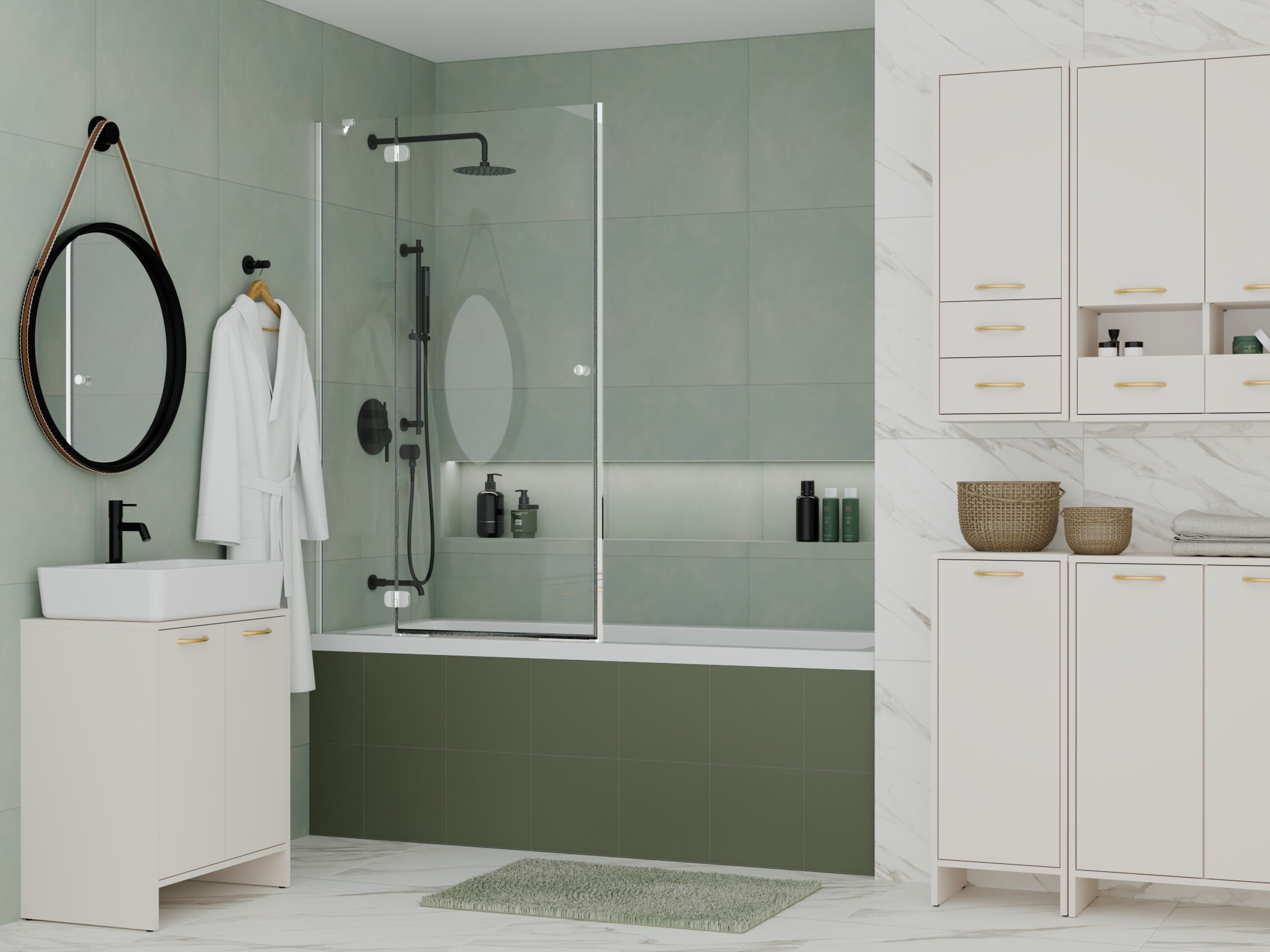 Armoire de lavabo à poser Servou 113 (Cachemire)