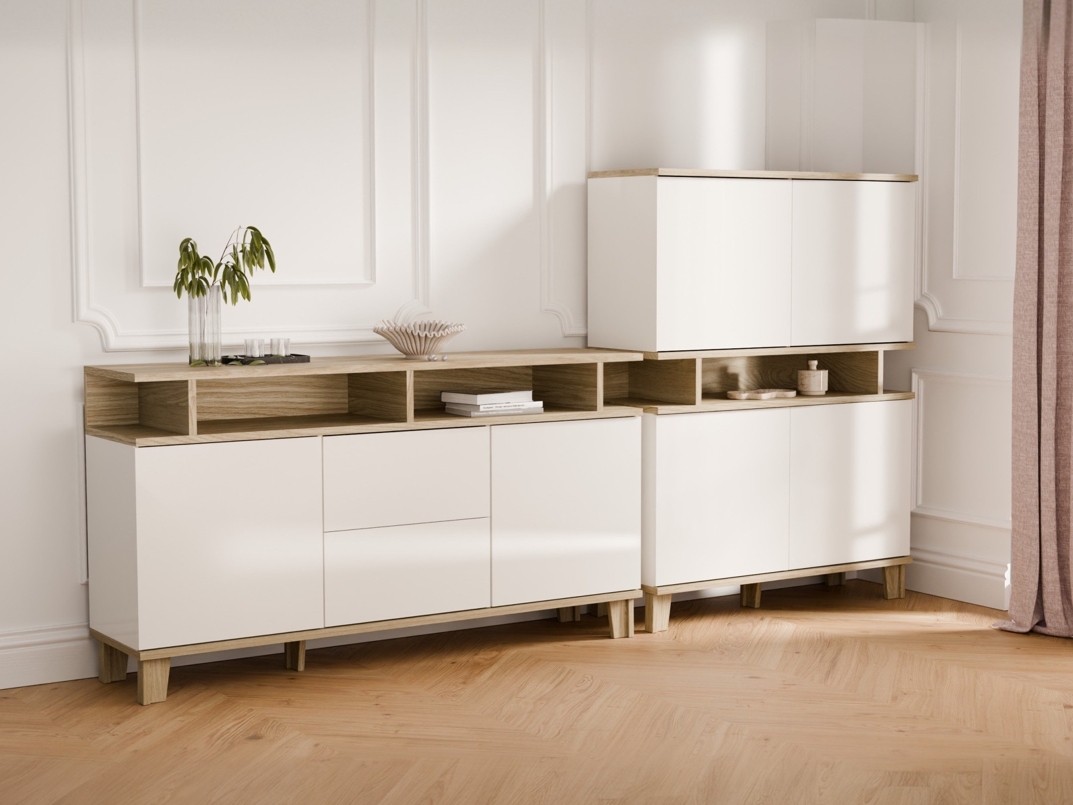 Ensemble de salon Evarveru 109 (Mat blanc)