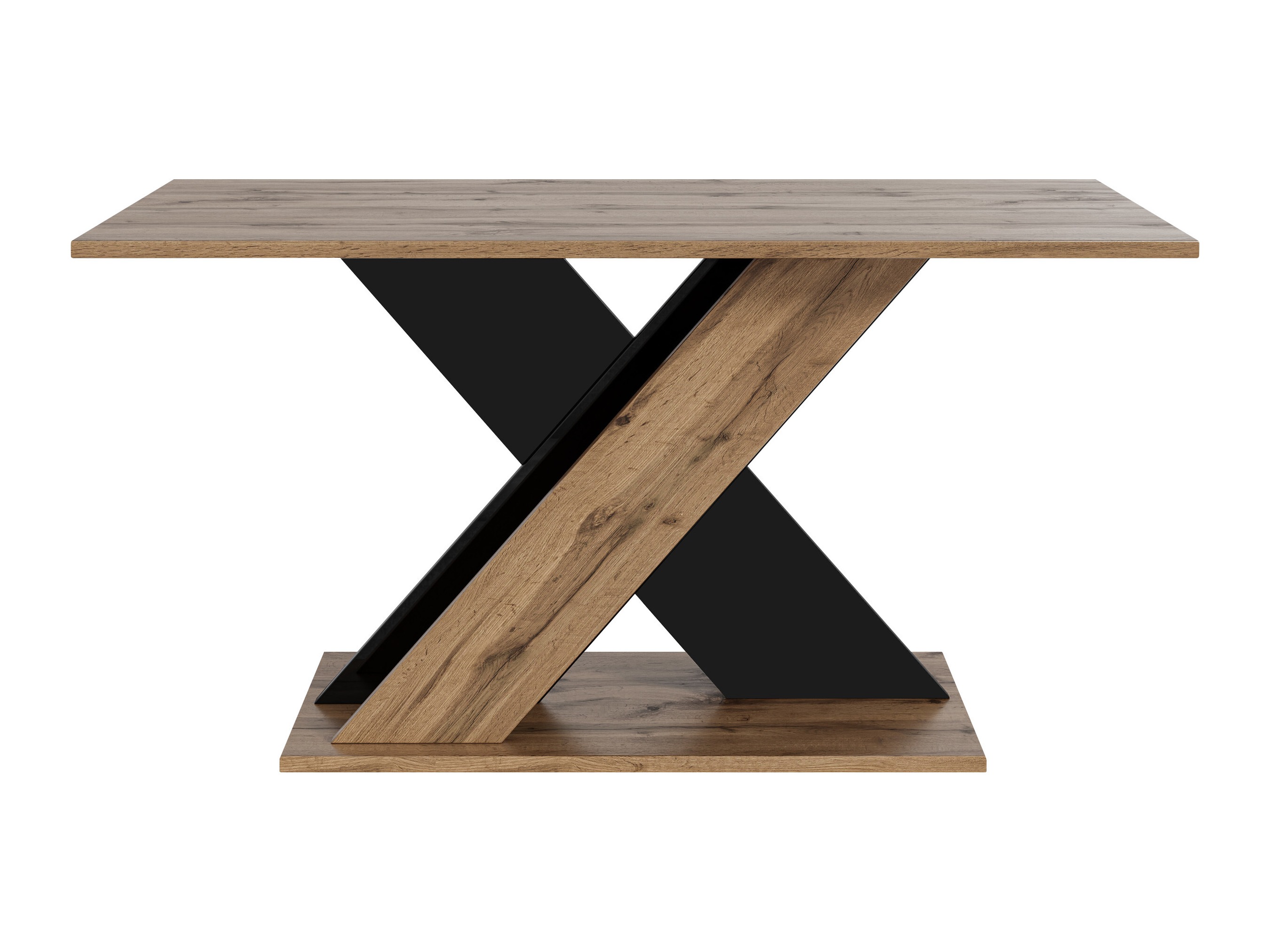 Table basse Goodyear 140 (Chêne wotan + Noir brillant)