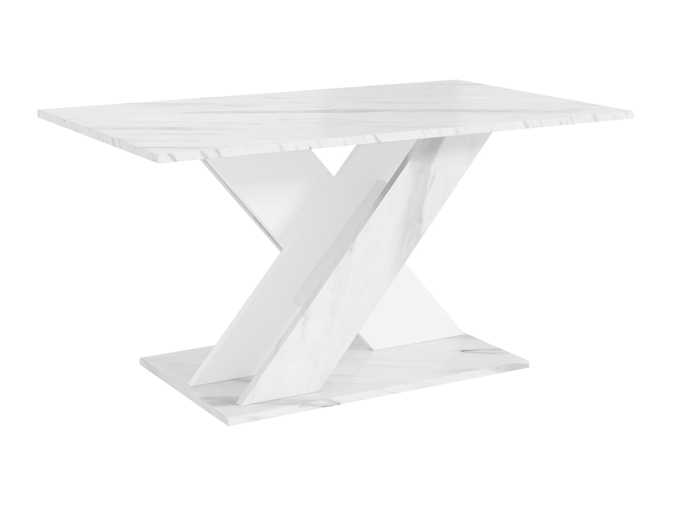 Table basse Goodyear 140 (Marbre blanc + Blanc)