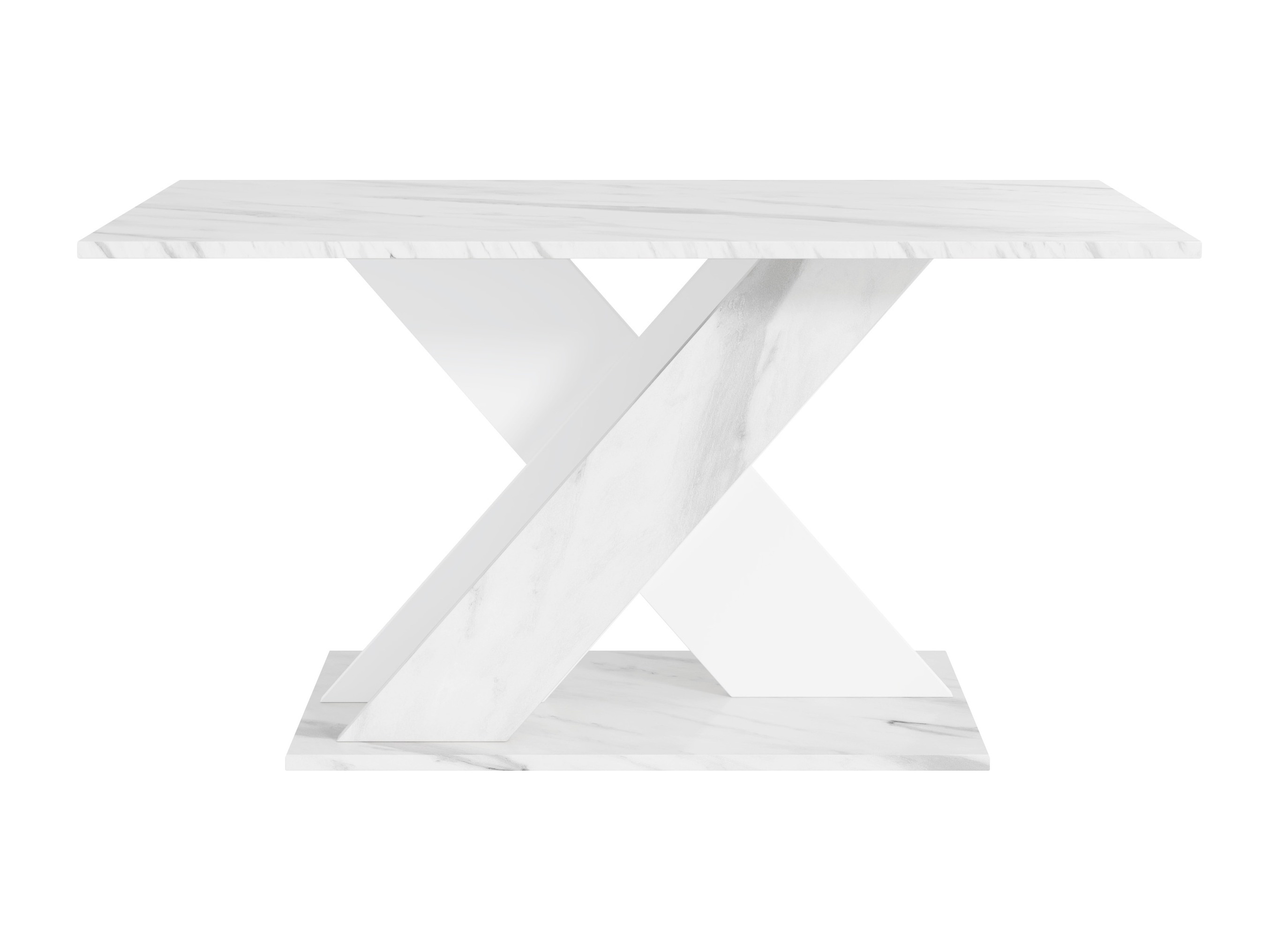Table basse Goodyear 140 (Marbre blanc + Blanc)