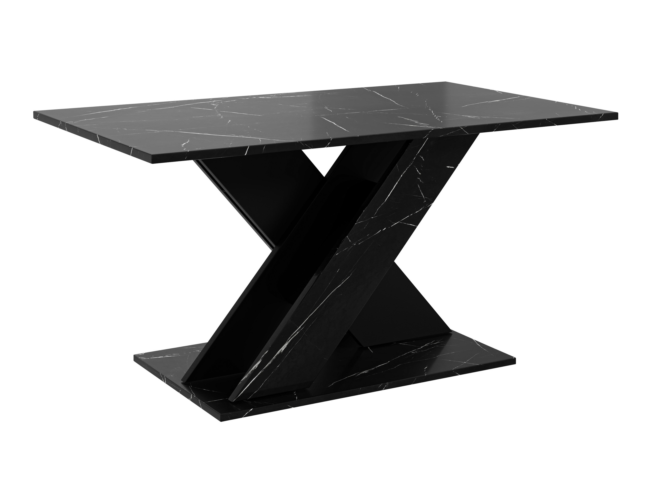 Table basse Goodyear 140 (Marbre noir + Noir)