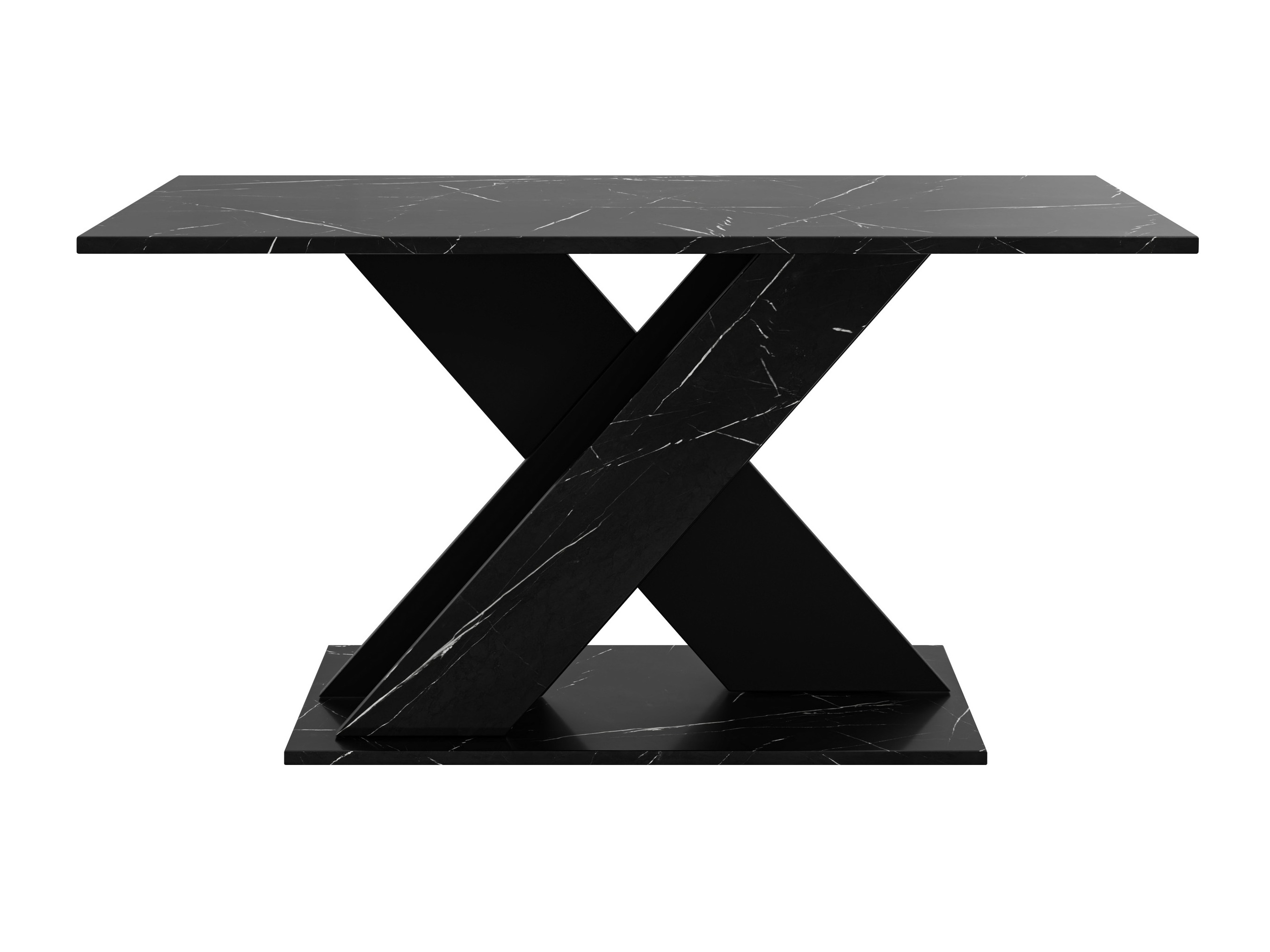 Table basse Goodyear 140 (Marbre noir + Noir)