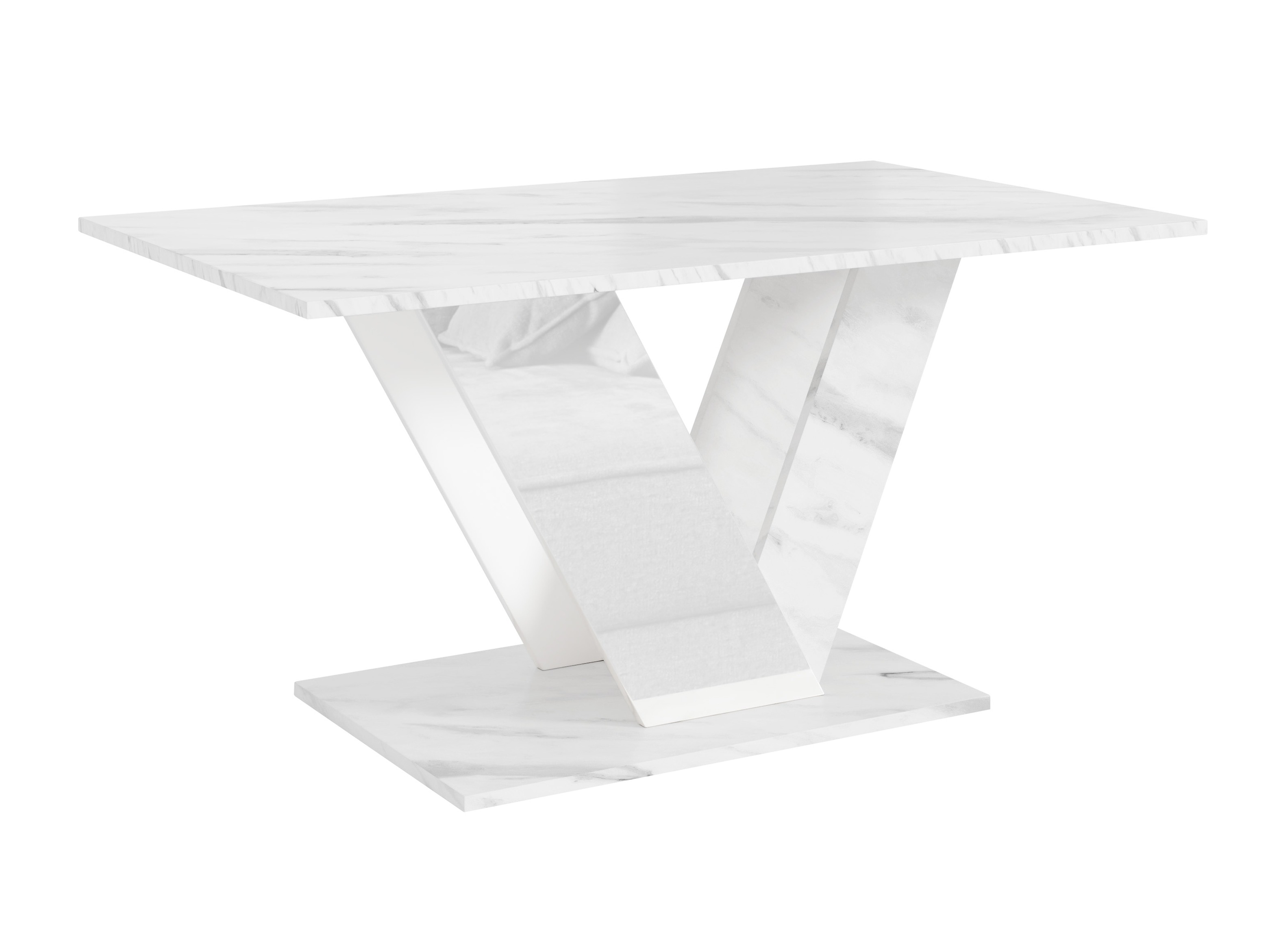 Table basse Goodyear 142 (Marbre blanc + Blanc brillant)