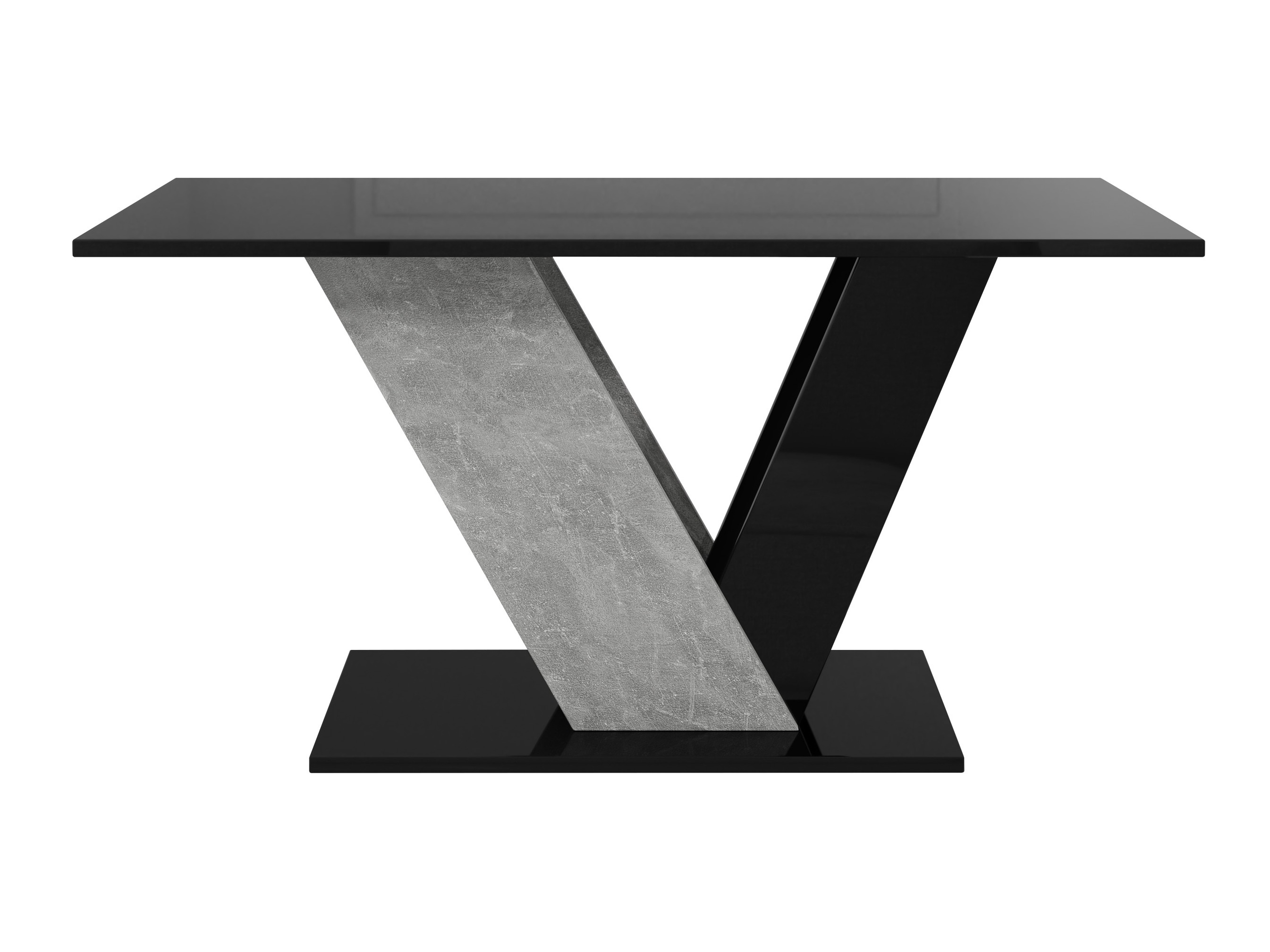 Table basse Goodyear 142 (Noir brillant + Béton)