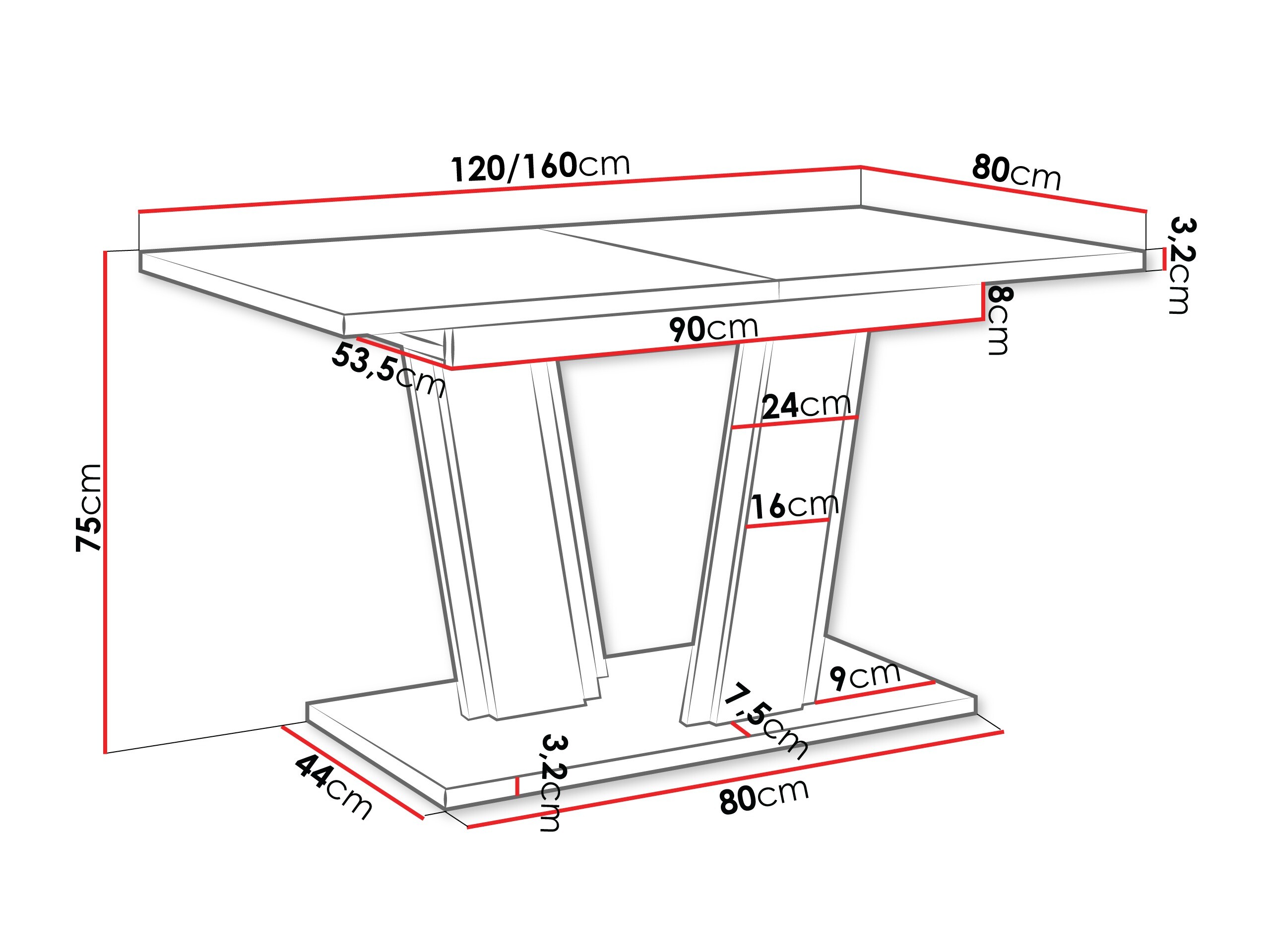 Table Goodyear 139 (Chêne wotan + Noir brillant)
