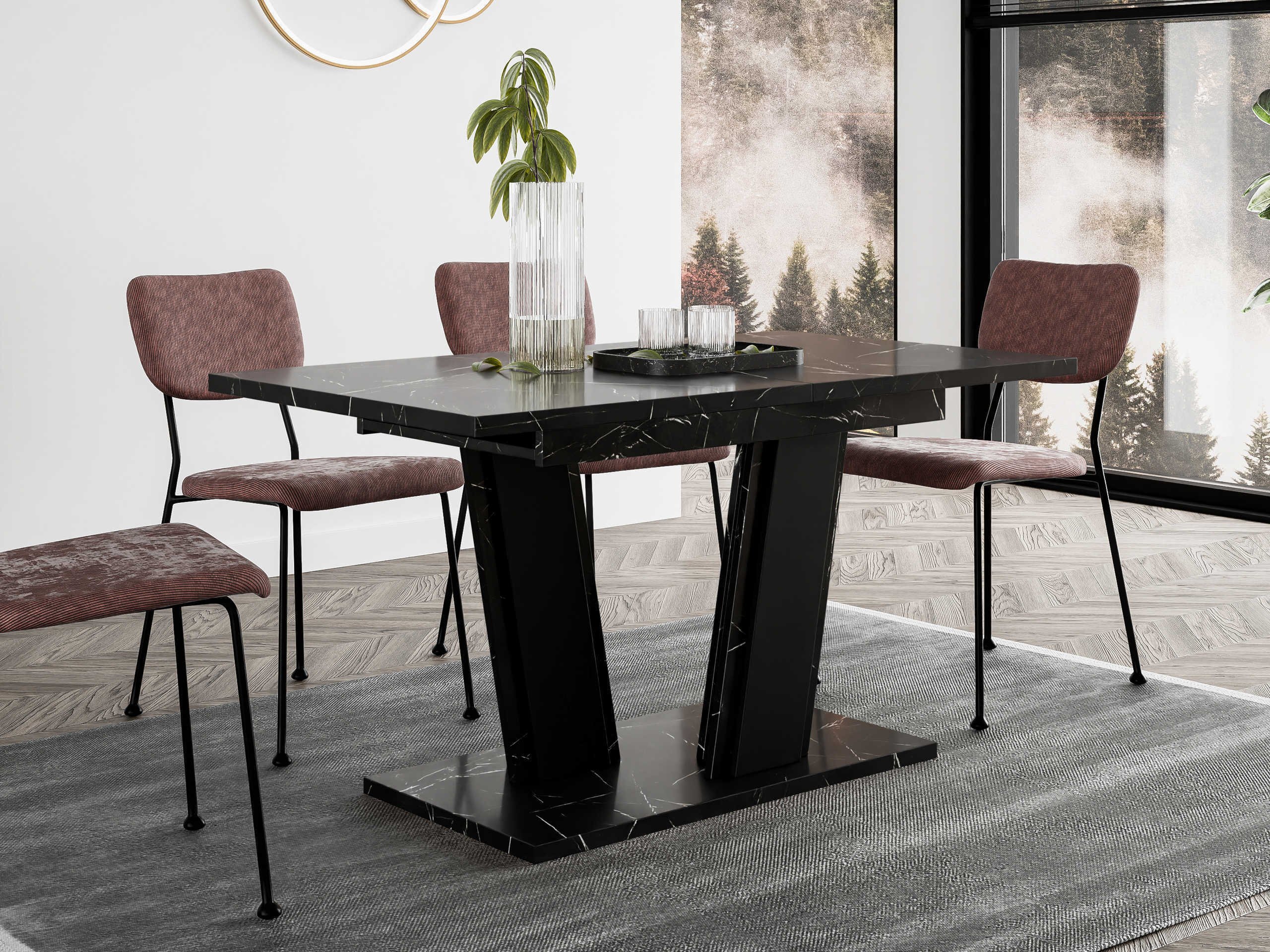 Table Goodyear 139 (Marbre noir + Noir)