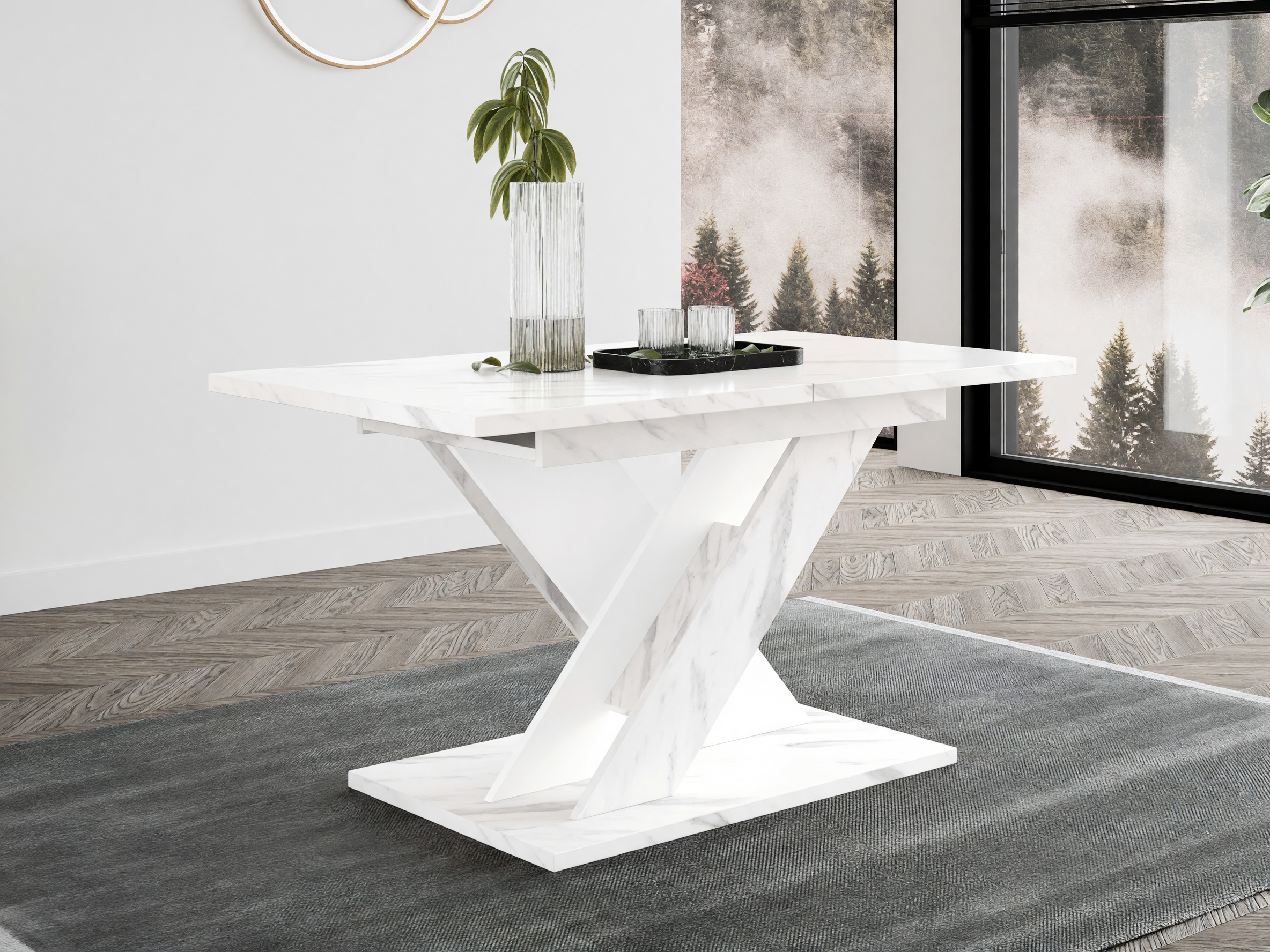 Table Goodyear 141 (Marbre blanc + Blanc)
