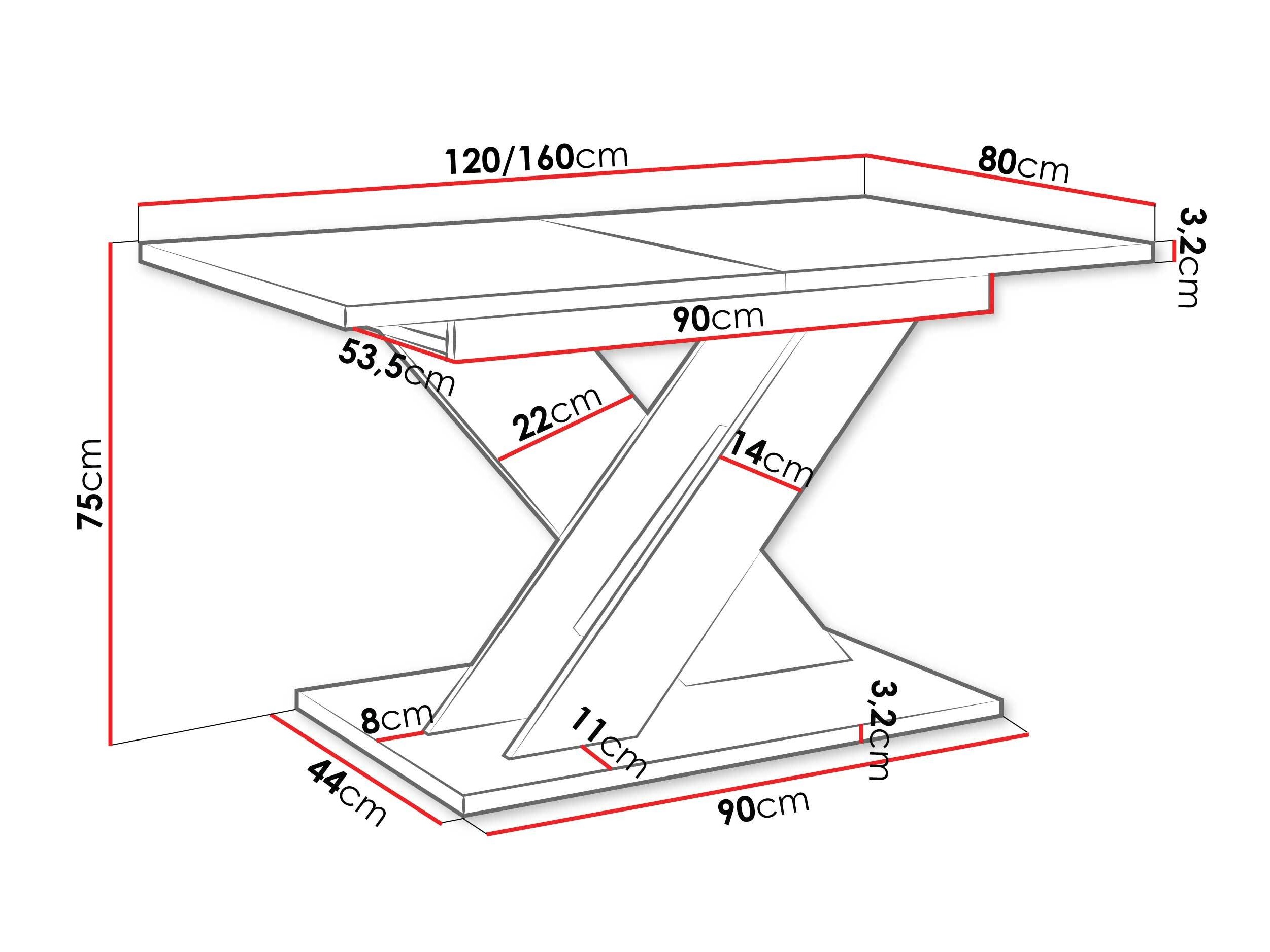 Table Goodyear 141 (Marbre noir + Noir)