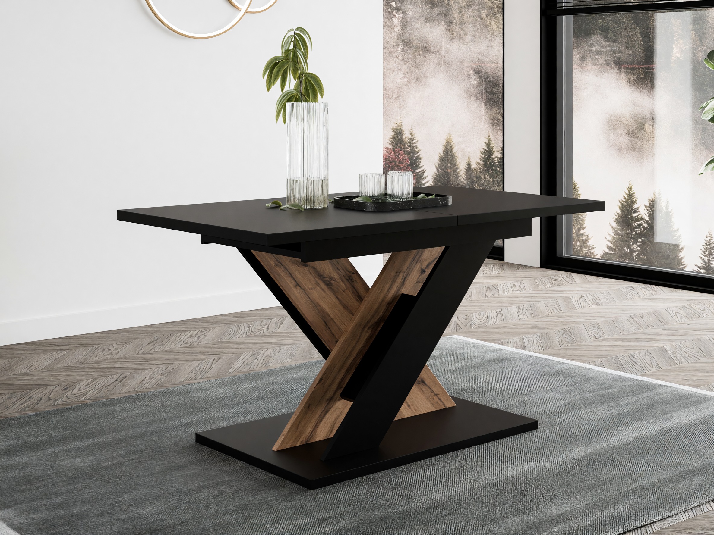 Table Goodyear 141 (Noir + Chêne wotan)