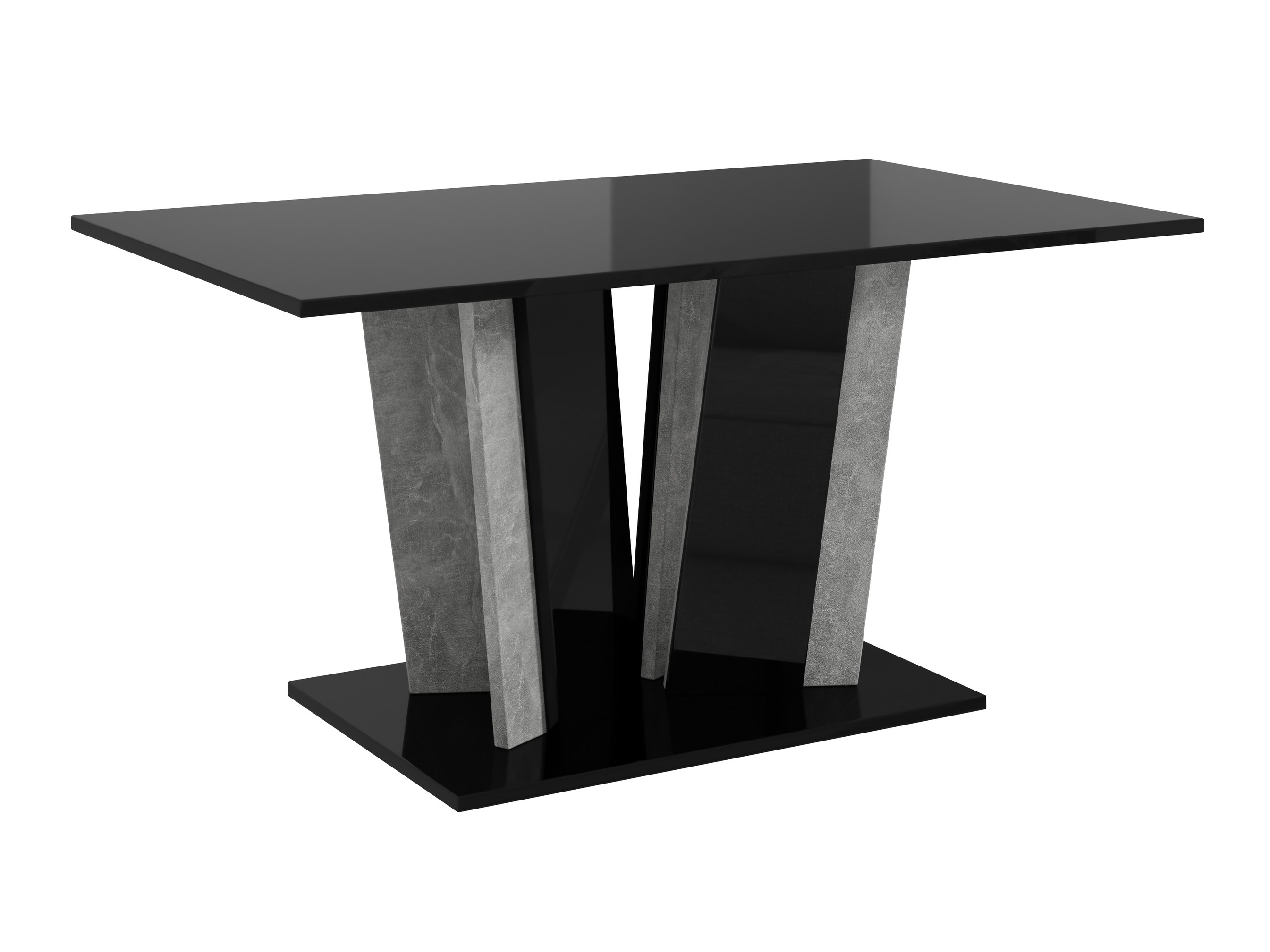 Table basse Goodyear 143 (Noir brillant + Béton)