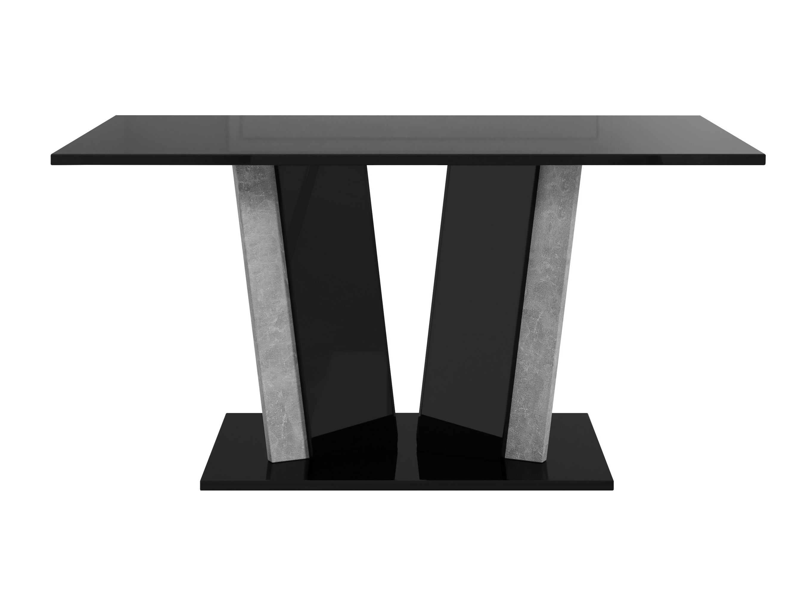 Table basse Goodyear 143 (Noir brillant + Béton)