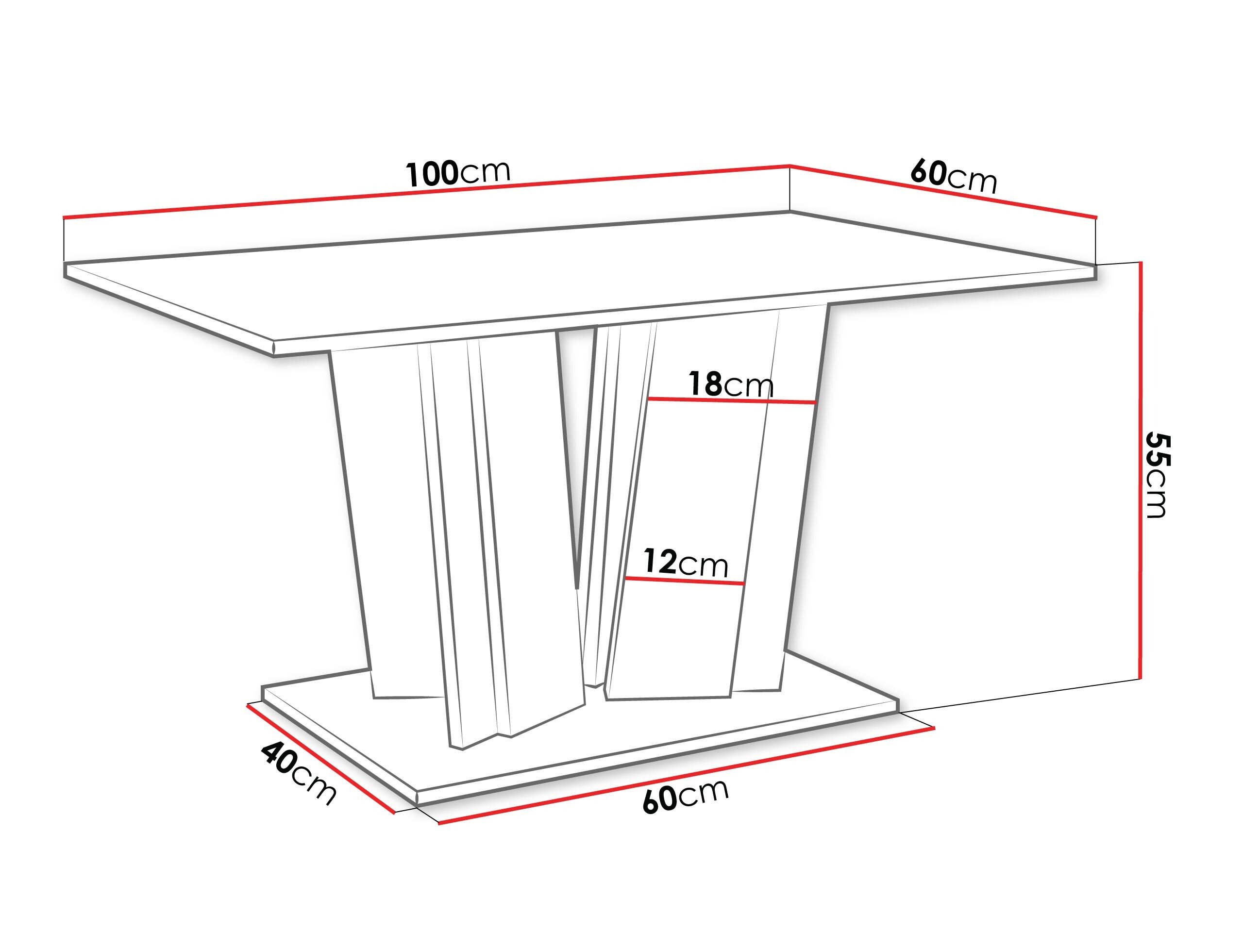 Table basse Goodyear 143 (Noir brillant + Béton)