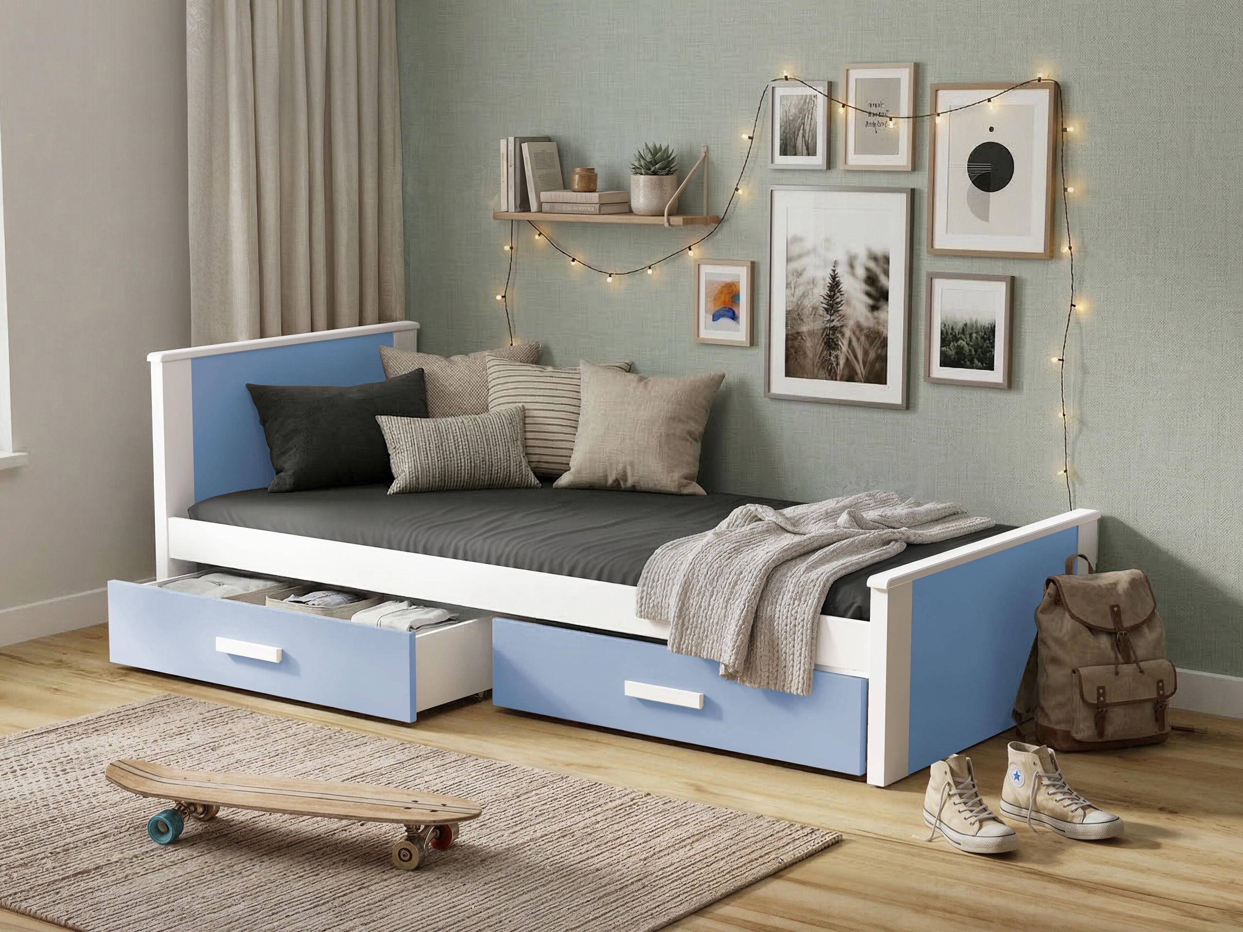 Lit Henderson 116 (Blanc + Bleu)