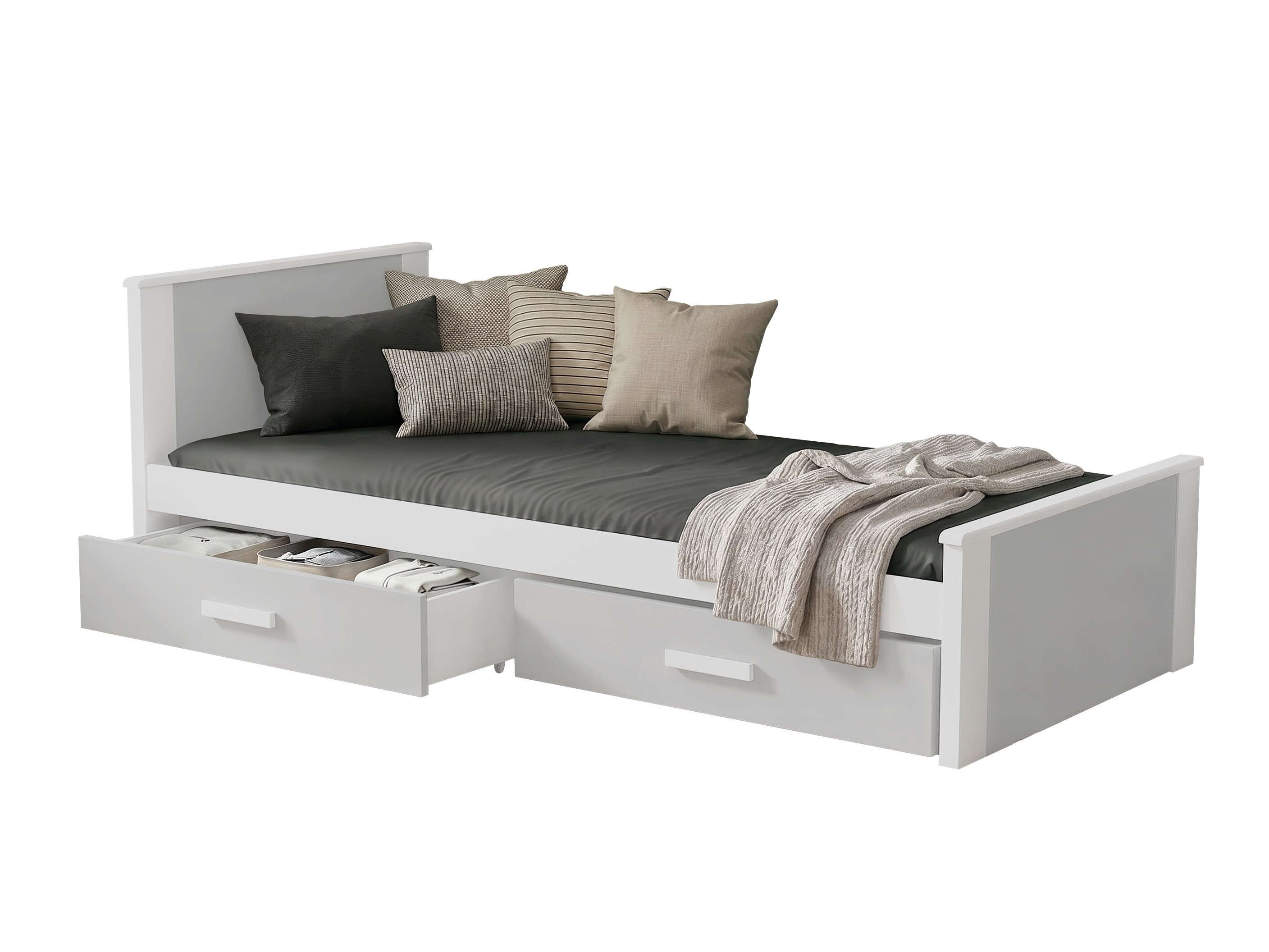 Lit Henderson 116 (Blanc + Gris)