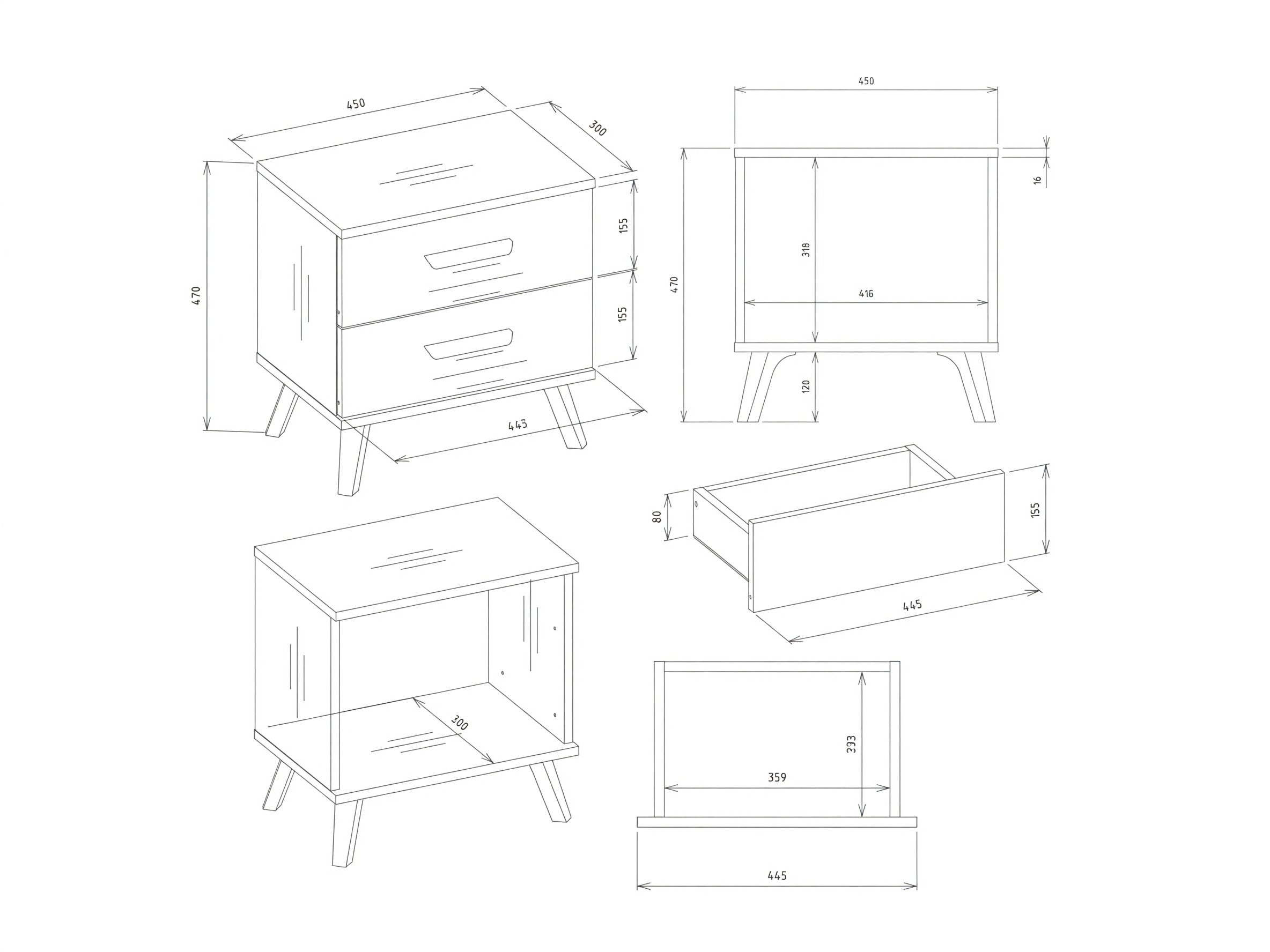 Table de chevet Telue 100