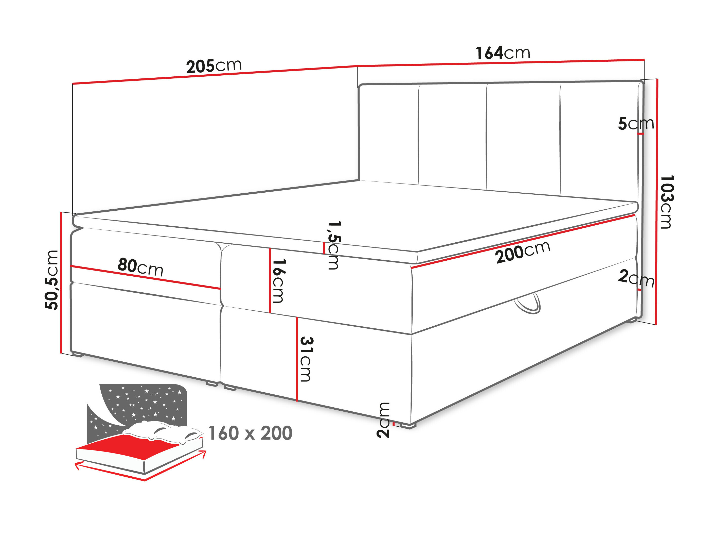 Lit boxspring Oppidum (Polo 894)