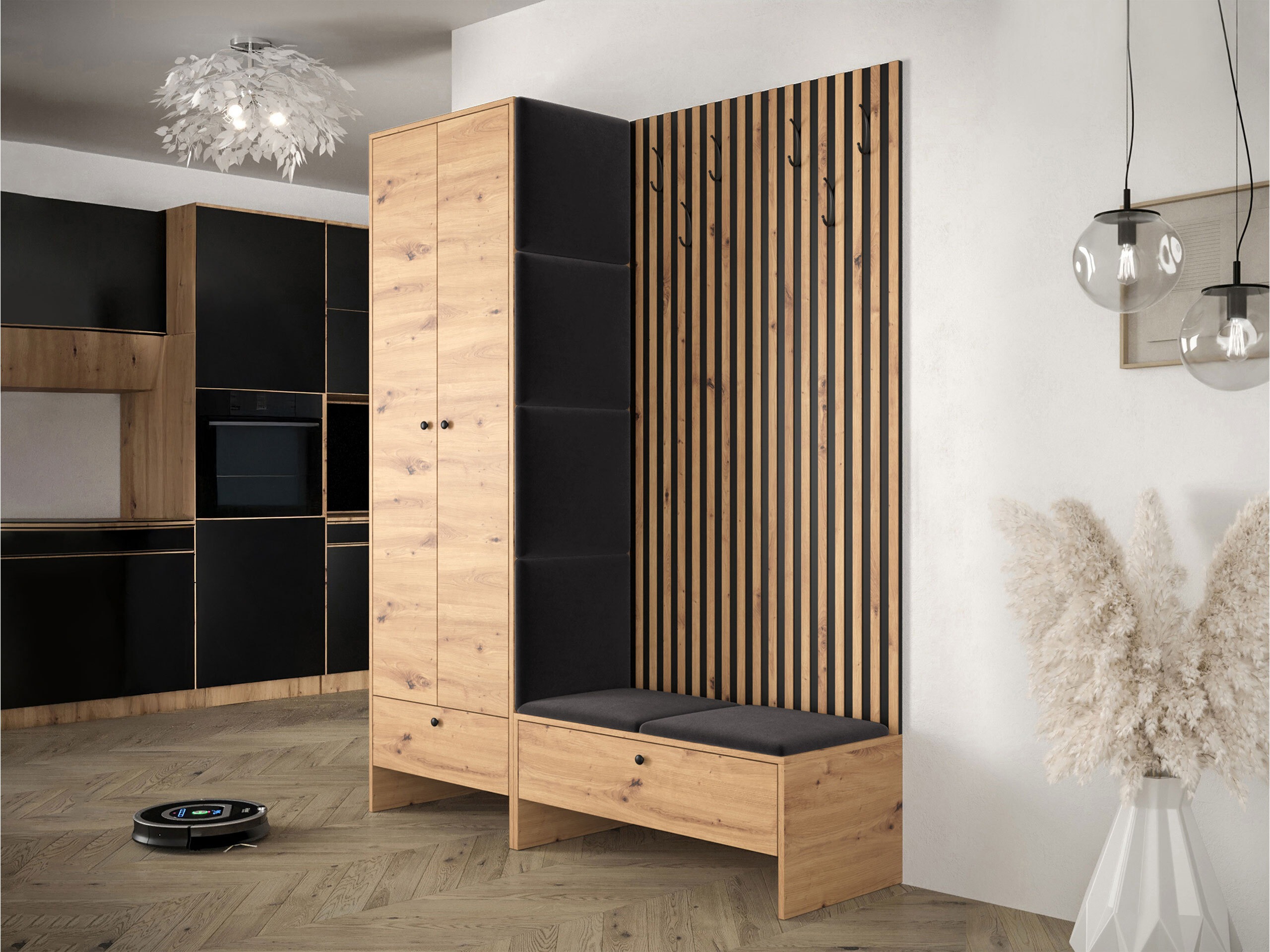 Meuble d'entrée Donio III (Chêne Artisan + Polo 897)