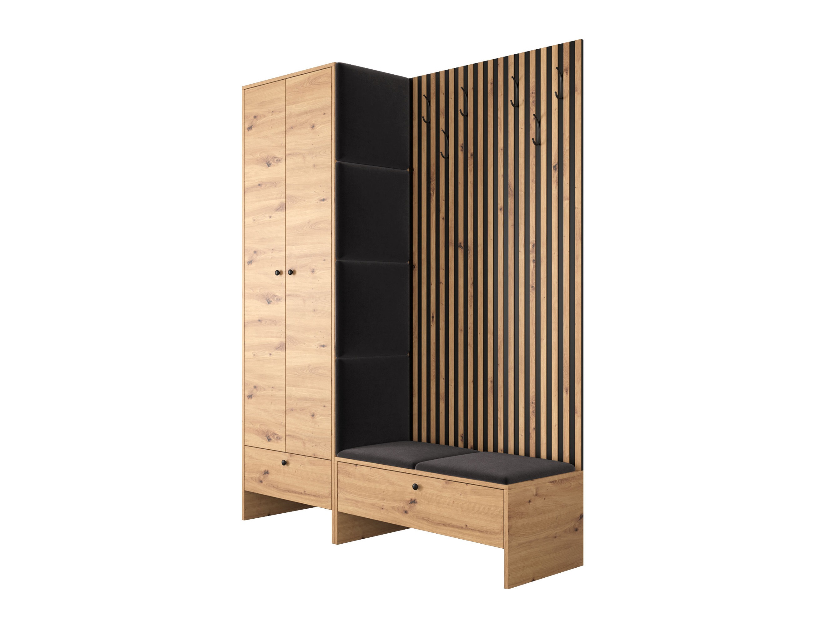 Meuble d'entrée Donio III (Chêne Artisan + Polo 897)