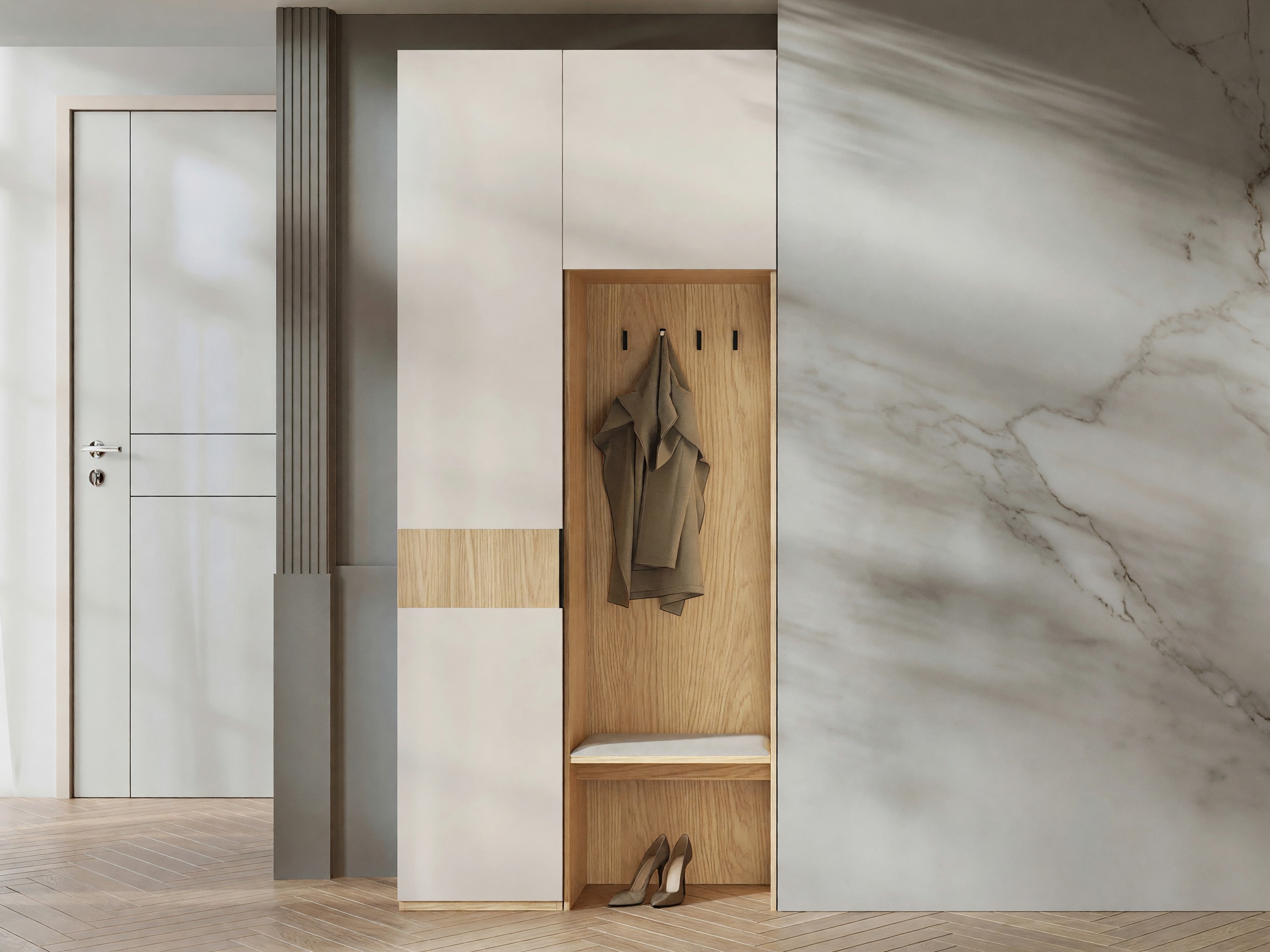 Meuble d'entrée Toledo 148 (Chêne + Beige)