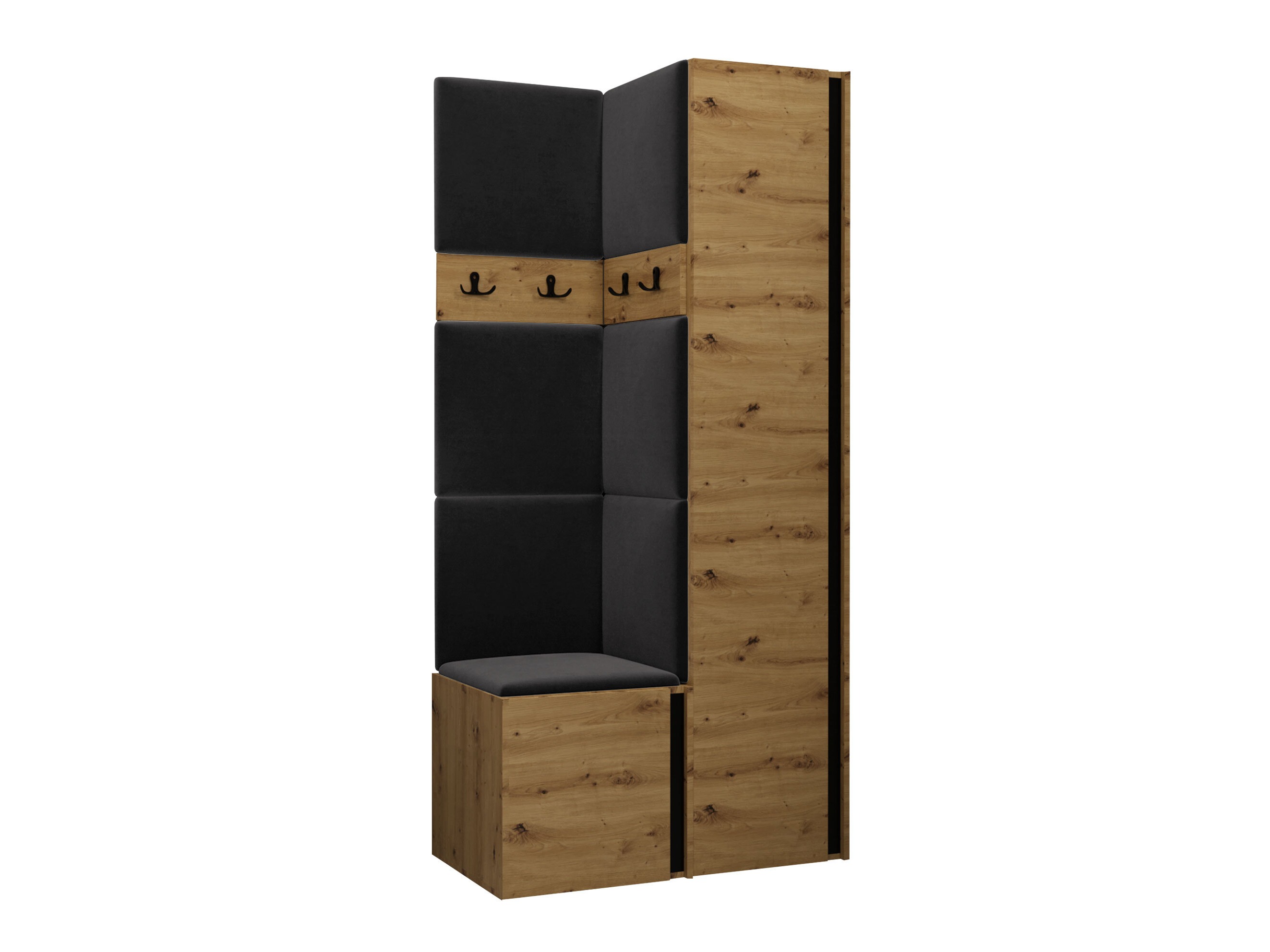 Meuble d'entrée Pinis XXIV (Chêne Artisan + Noir)
