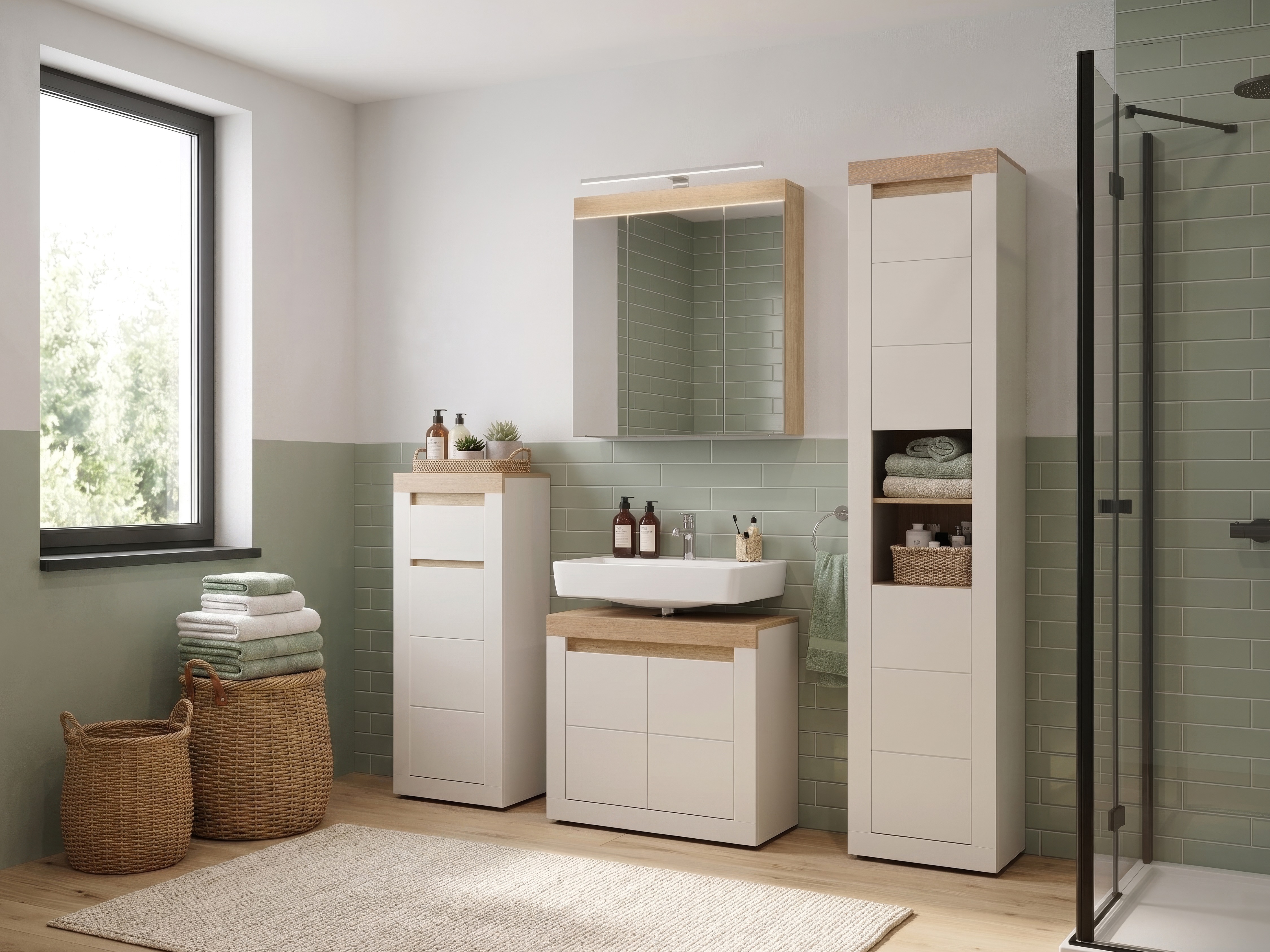 Armoire de lavabo à poser Ophtola 123