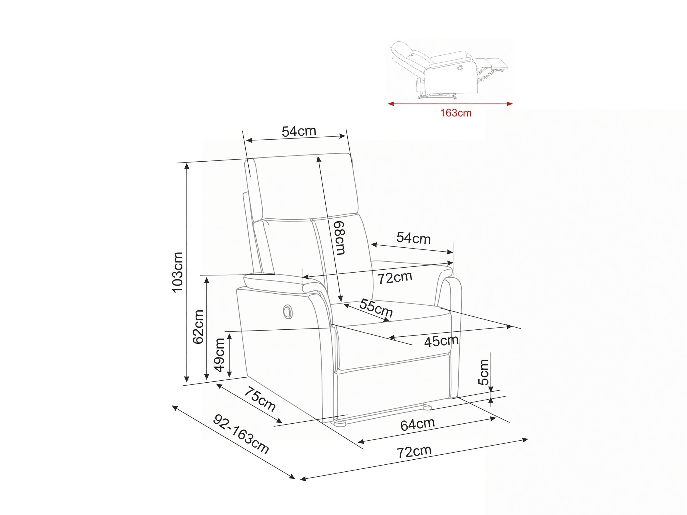 Fauteuil inclinable Detroit 1040 (Raven 30)