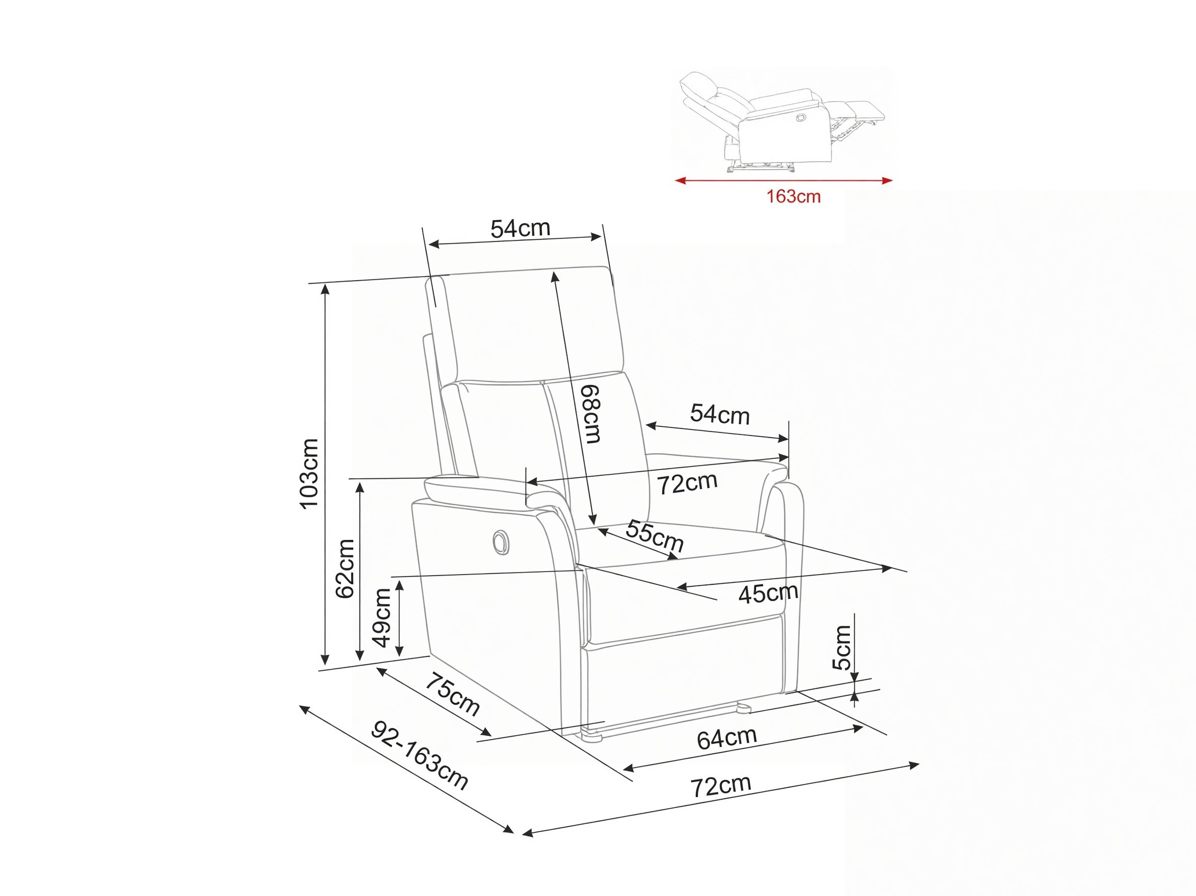 Fauteuil inclinable Detroit 1040 (Raven 45)