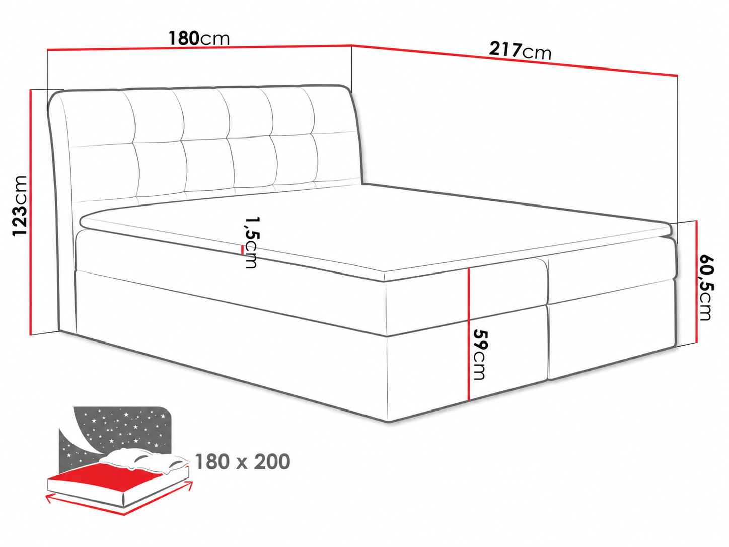 Lit boxspring Campania (Soft 011)