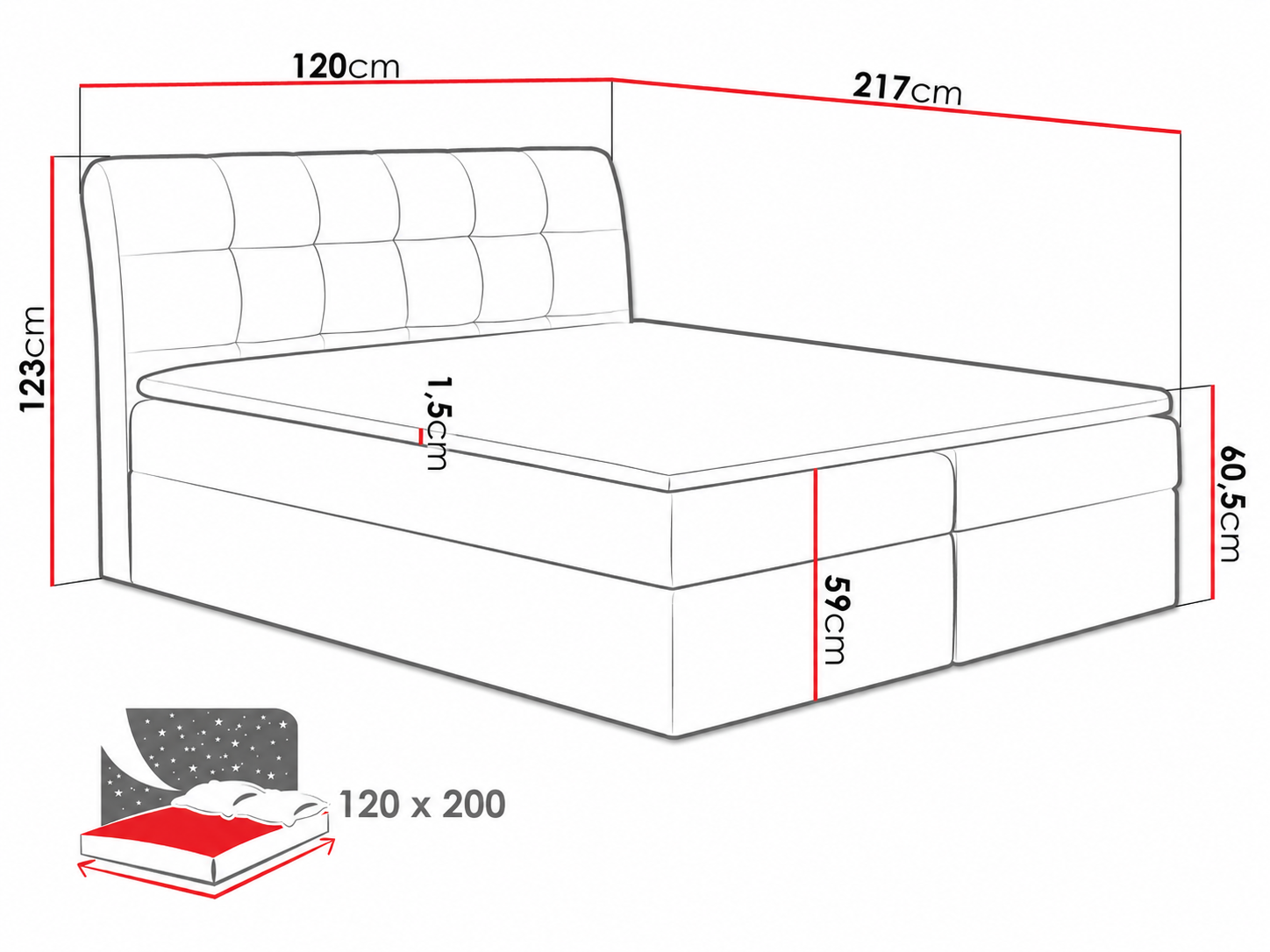 Lit boxspring Campania (Soft 011)