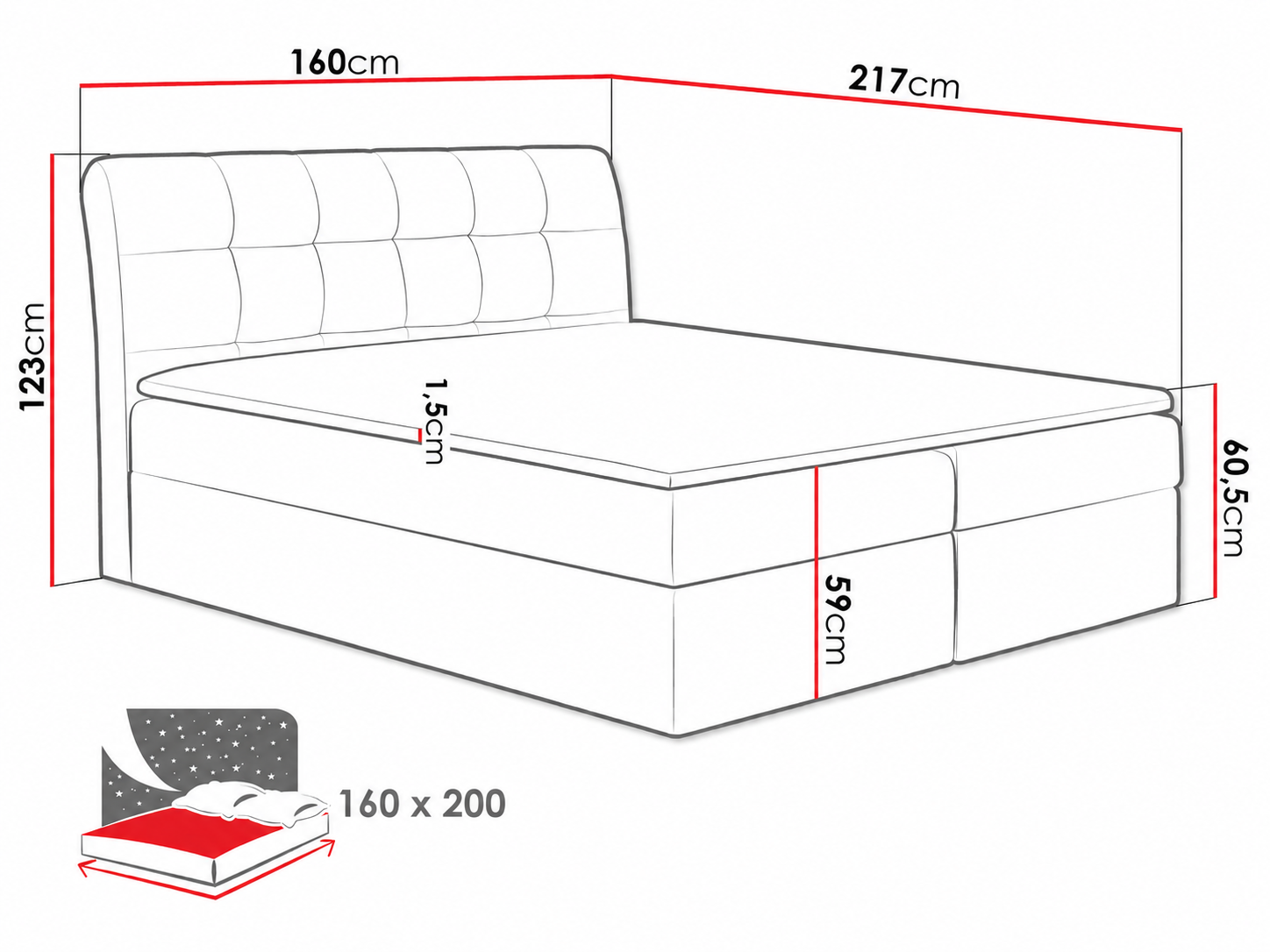 Lit boxspring Campania (Soft 017)