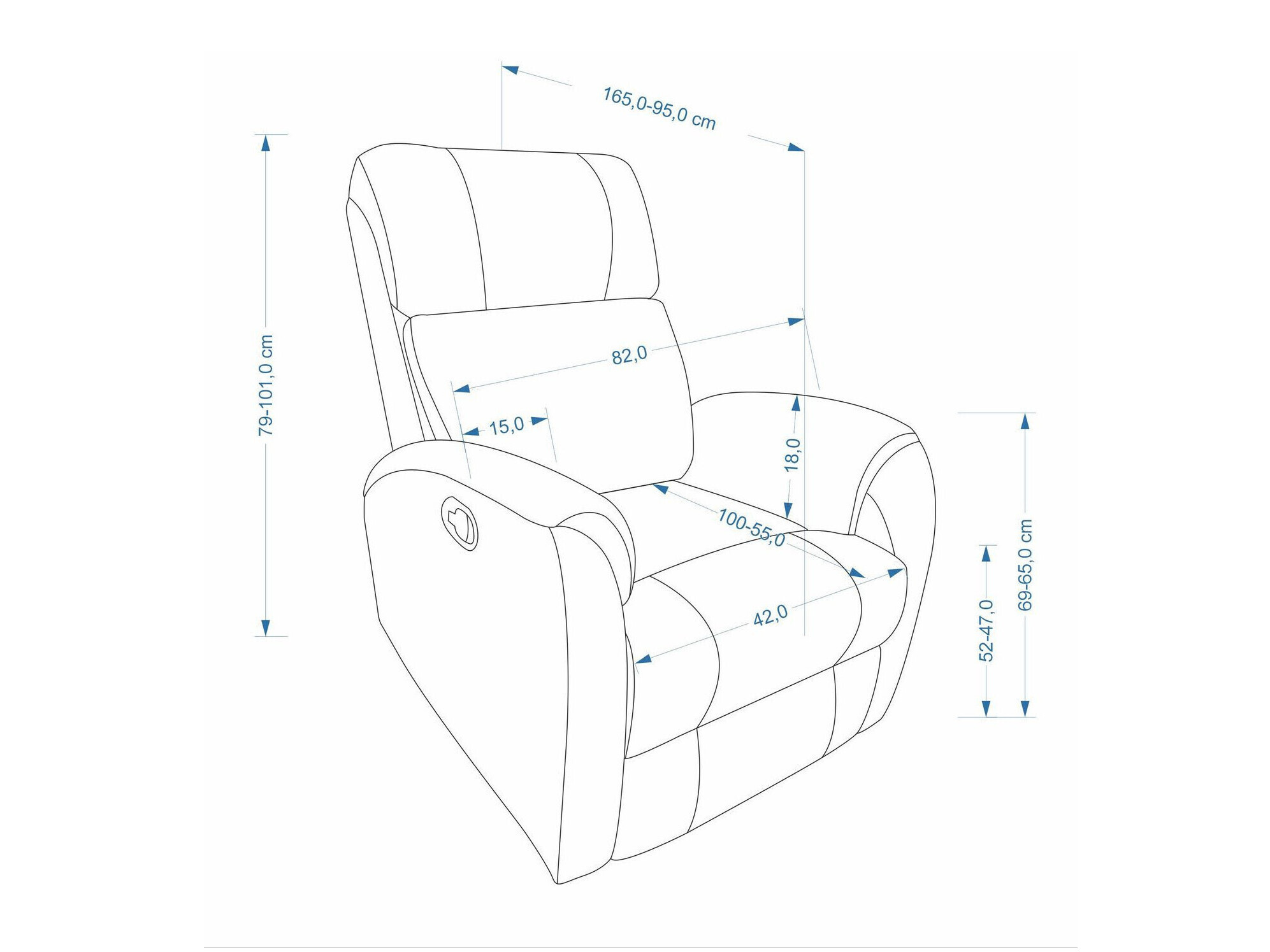 Fauteuil inclinable Houston 2198 (Beige)