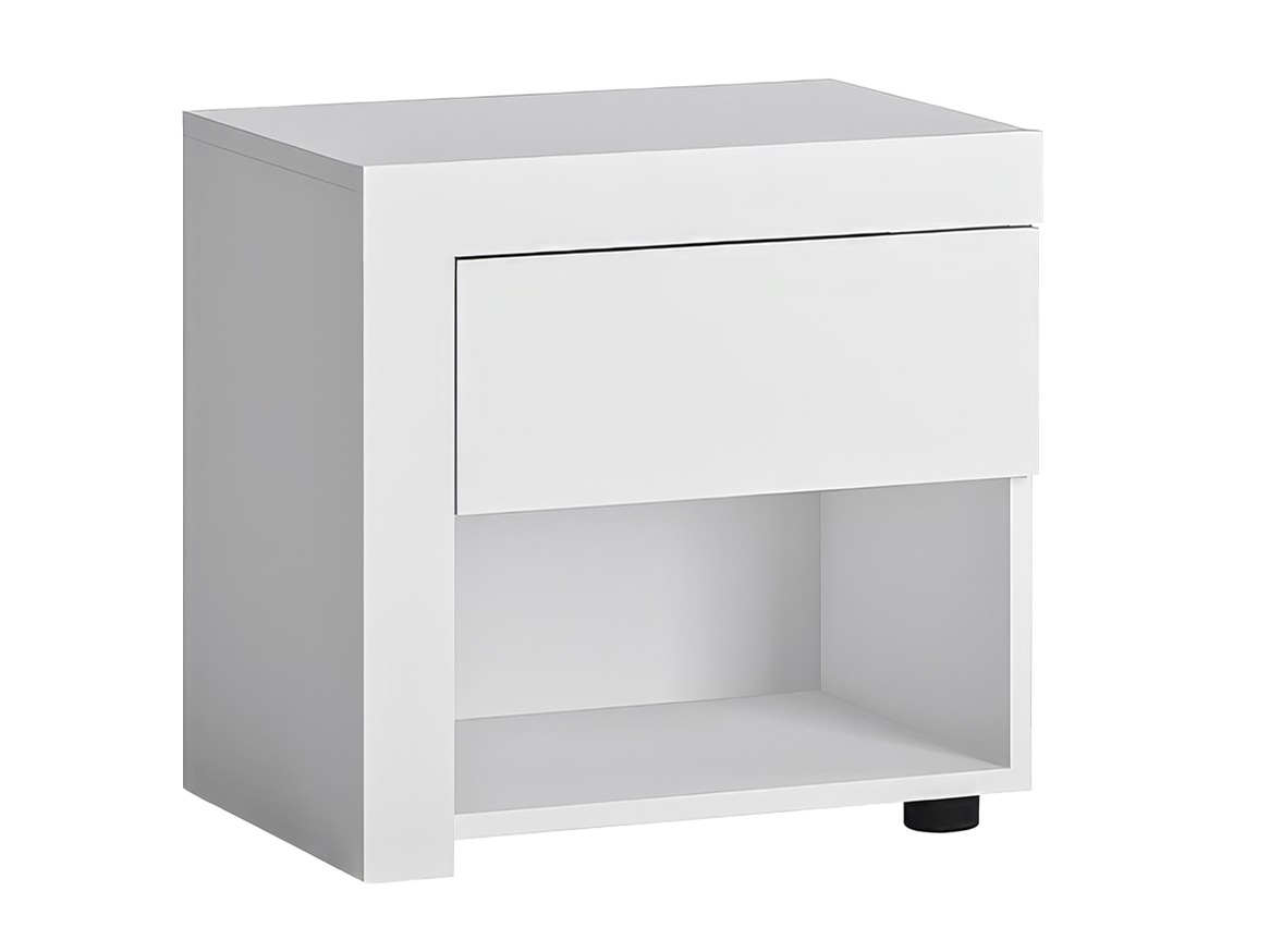 Table de chevet Feldeli 113 (Blanc + Blanc brillant)