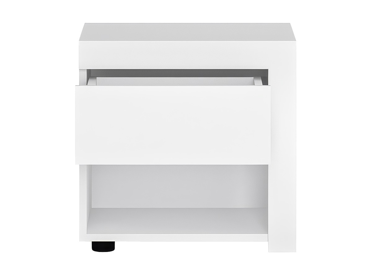 Table de chevet Feldeli 113 (Blanc + Blanc brillant)
